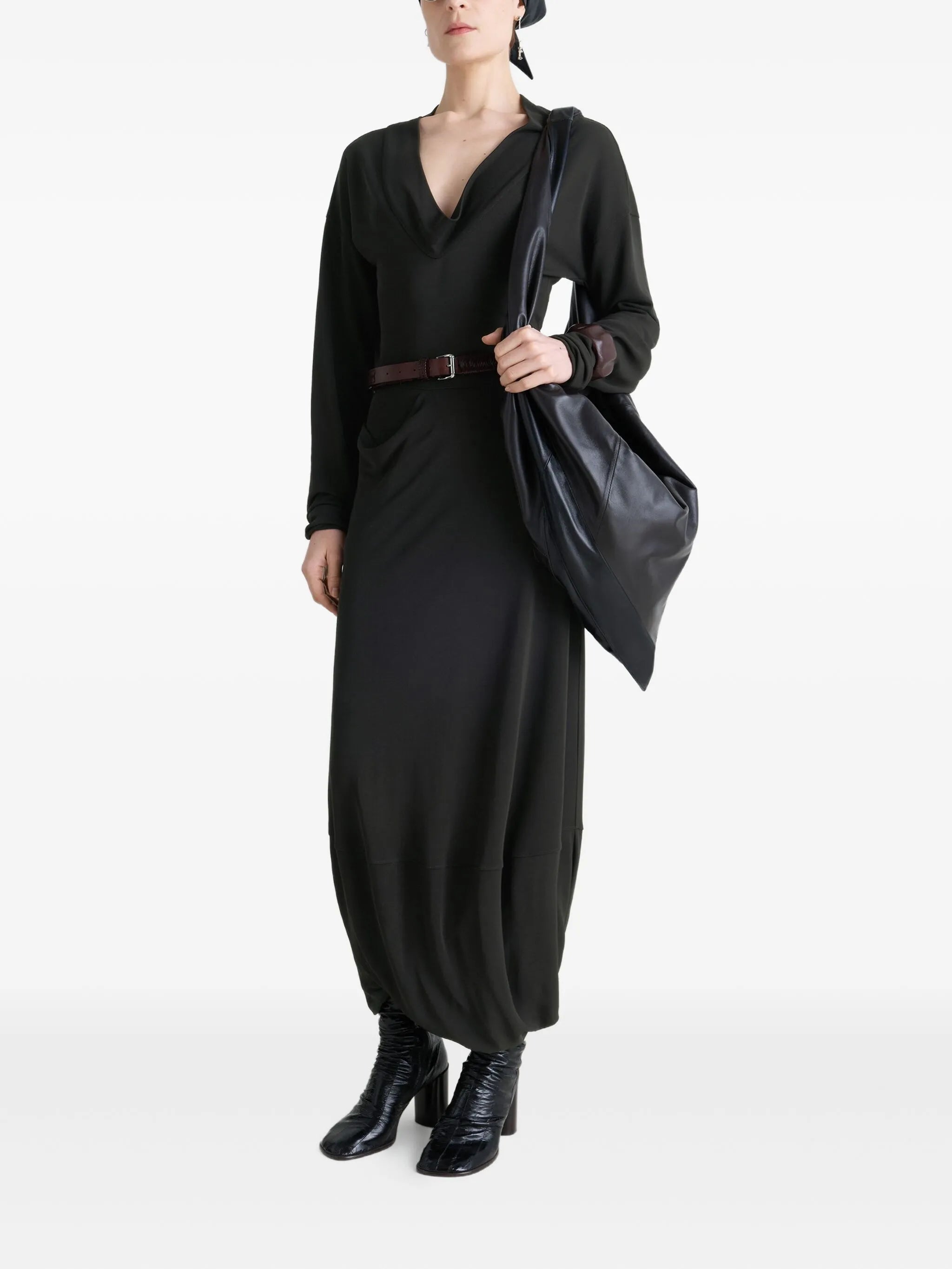 draped V-neck dress