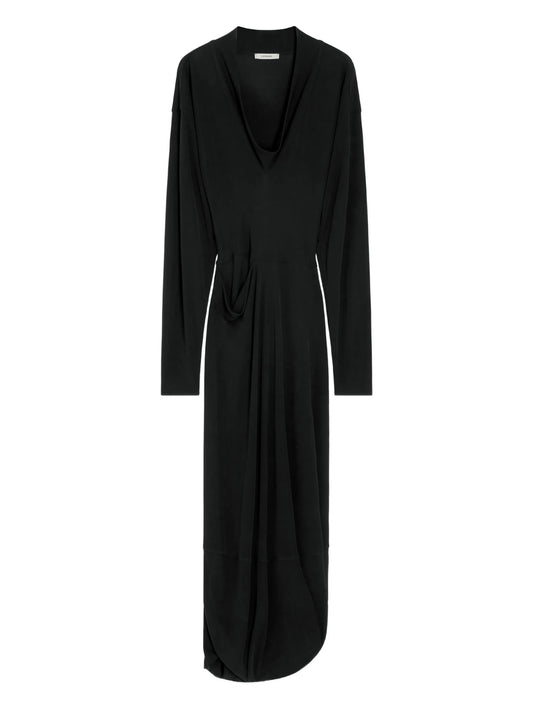 draped V-neck dress