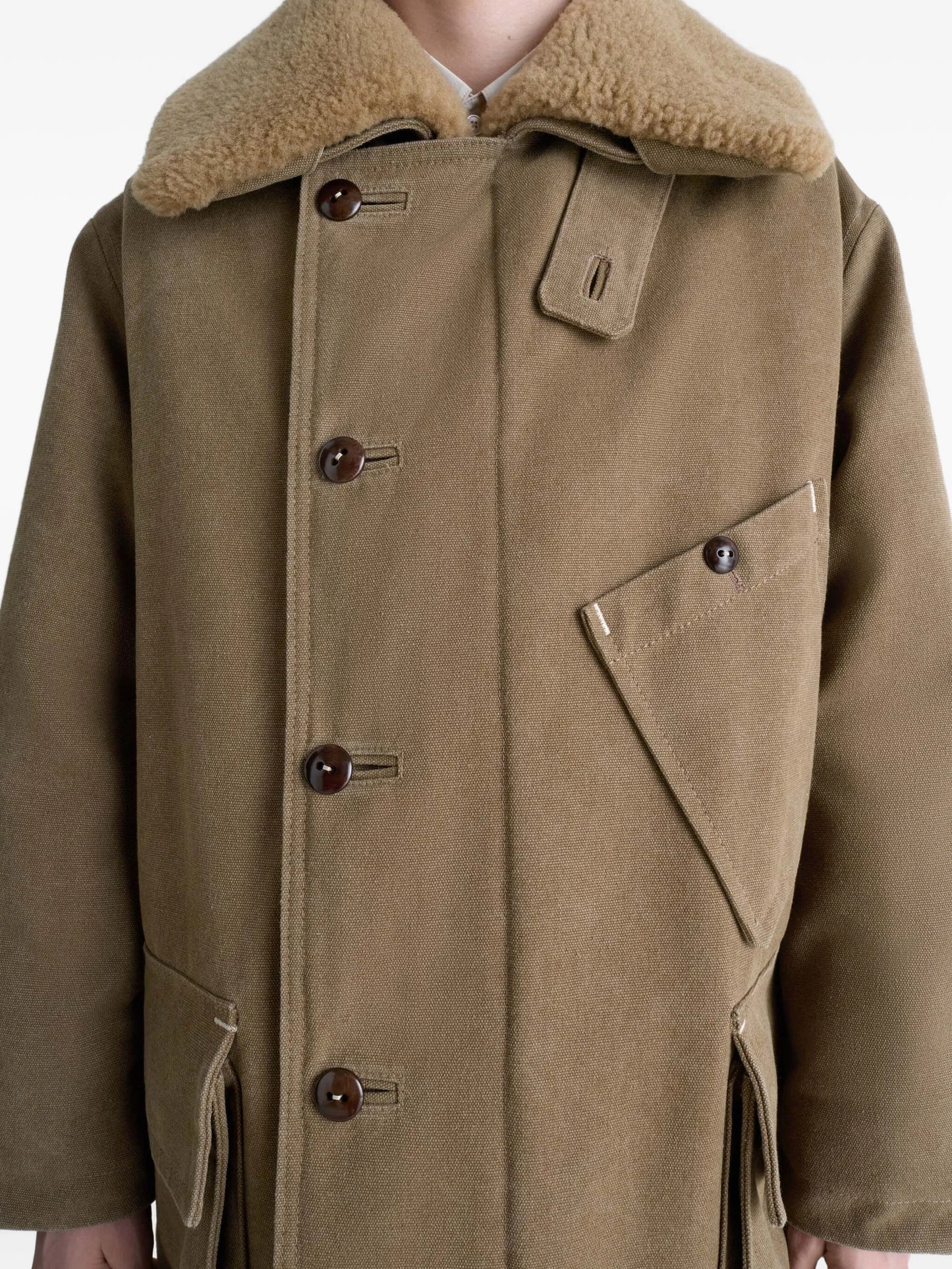 shearling-collar parka