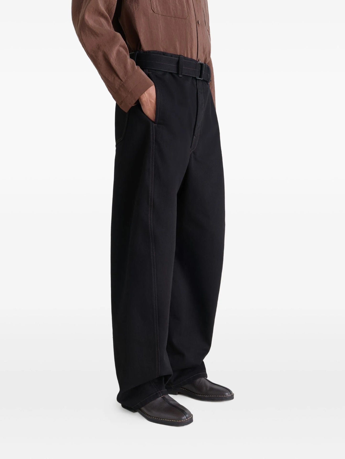 piped square-toe loafers