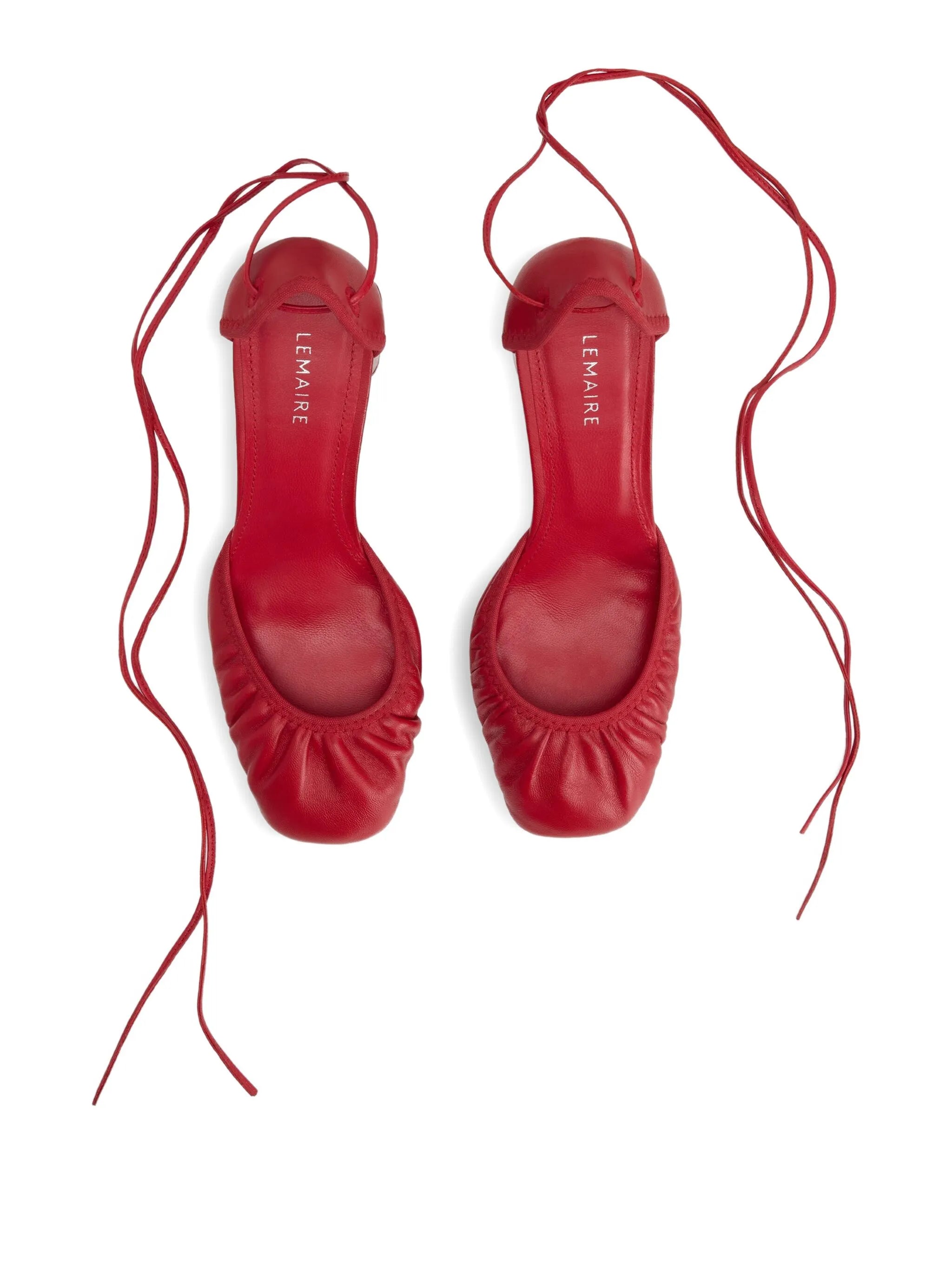 85mm Micro Ballerina 85 gathered-toe lace-up flats