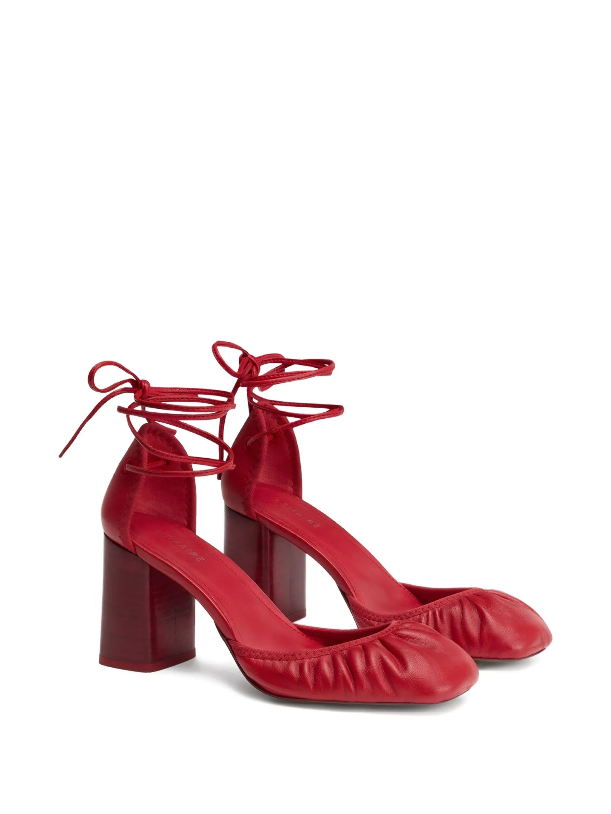85mm Micro Ballerina 85 gathered-toe lace-up flats