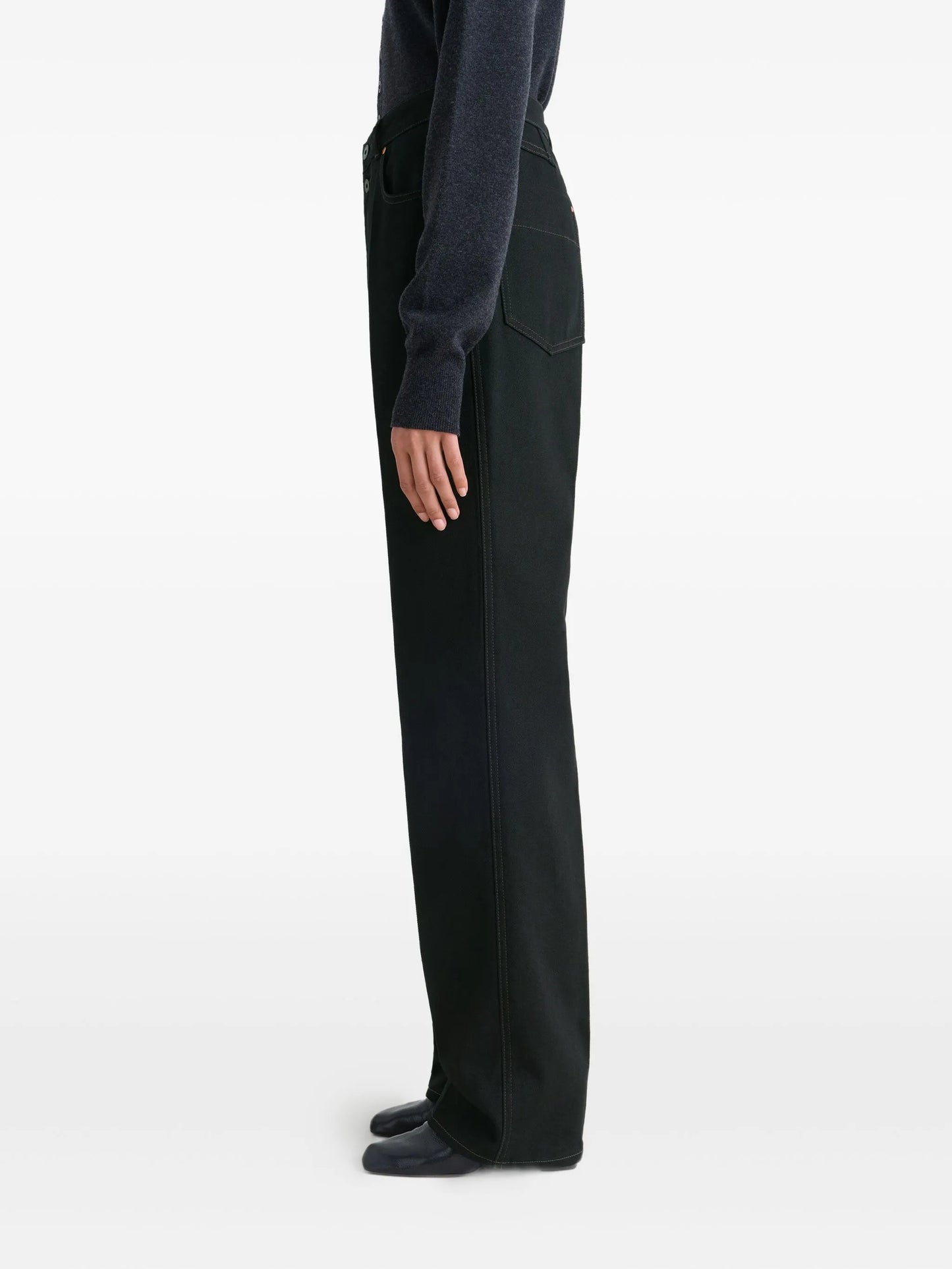 high-waisted trousers