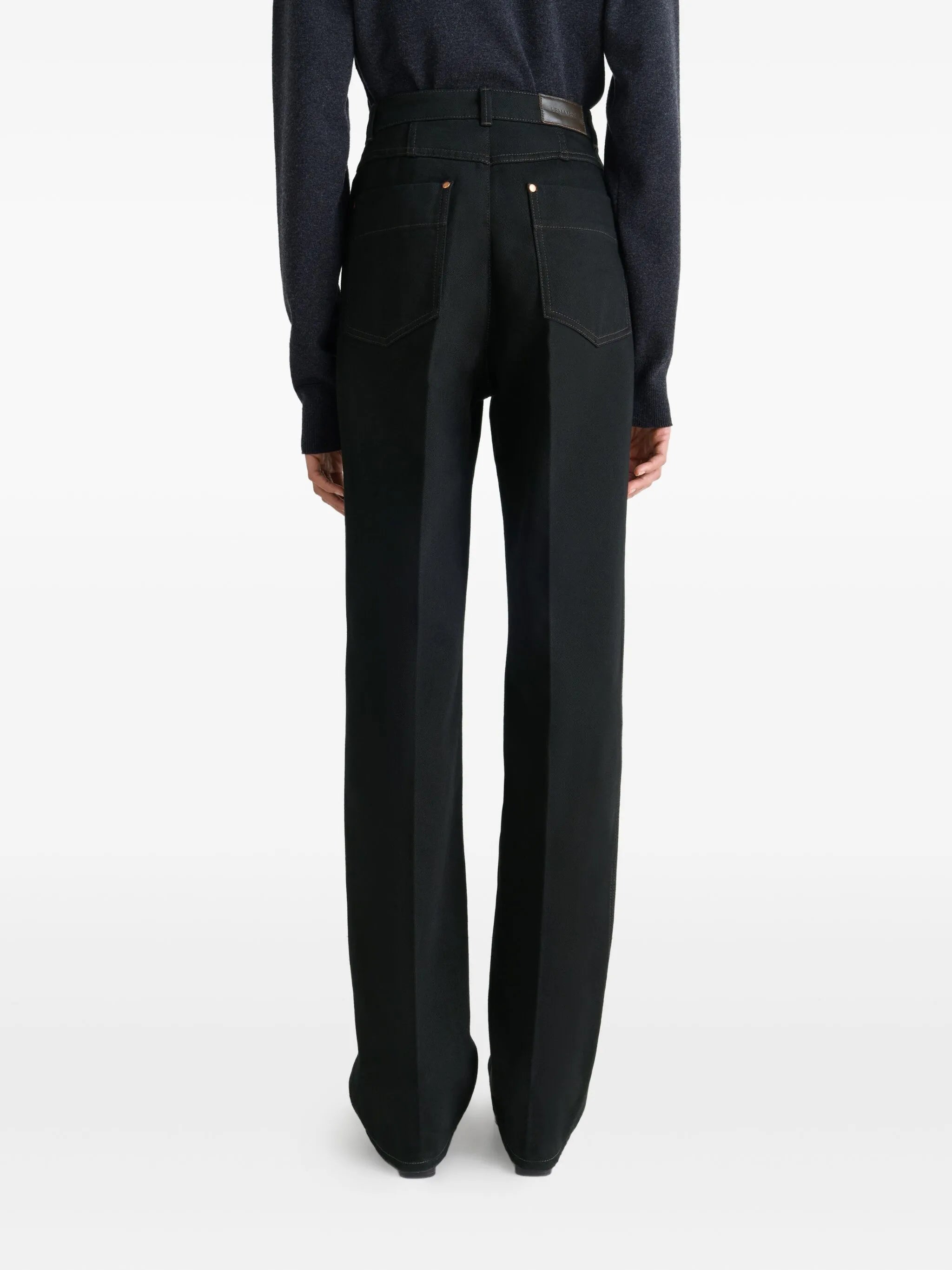 high-waisted trousers