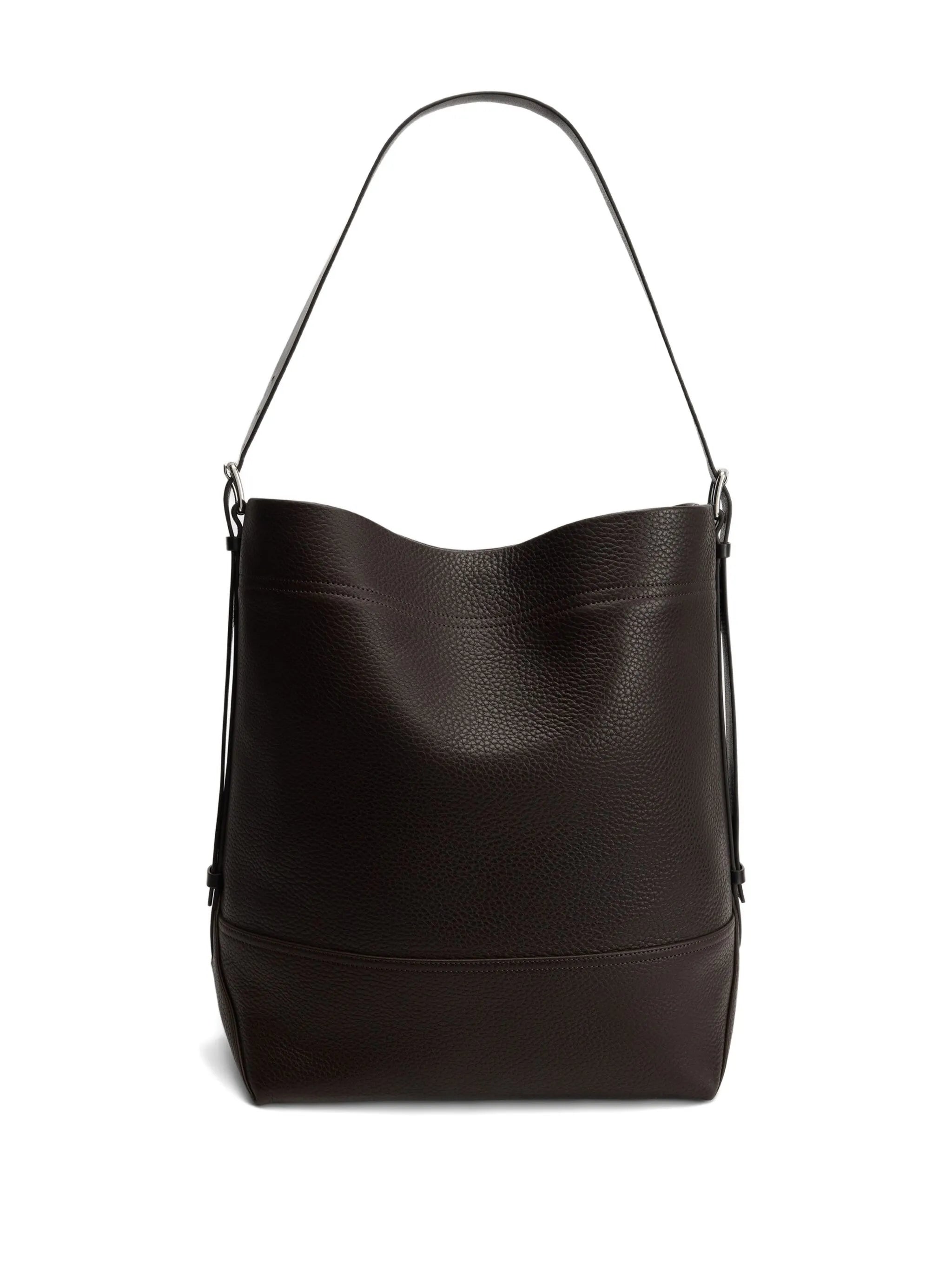 large belted tote bag