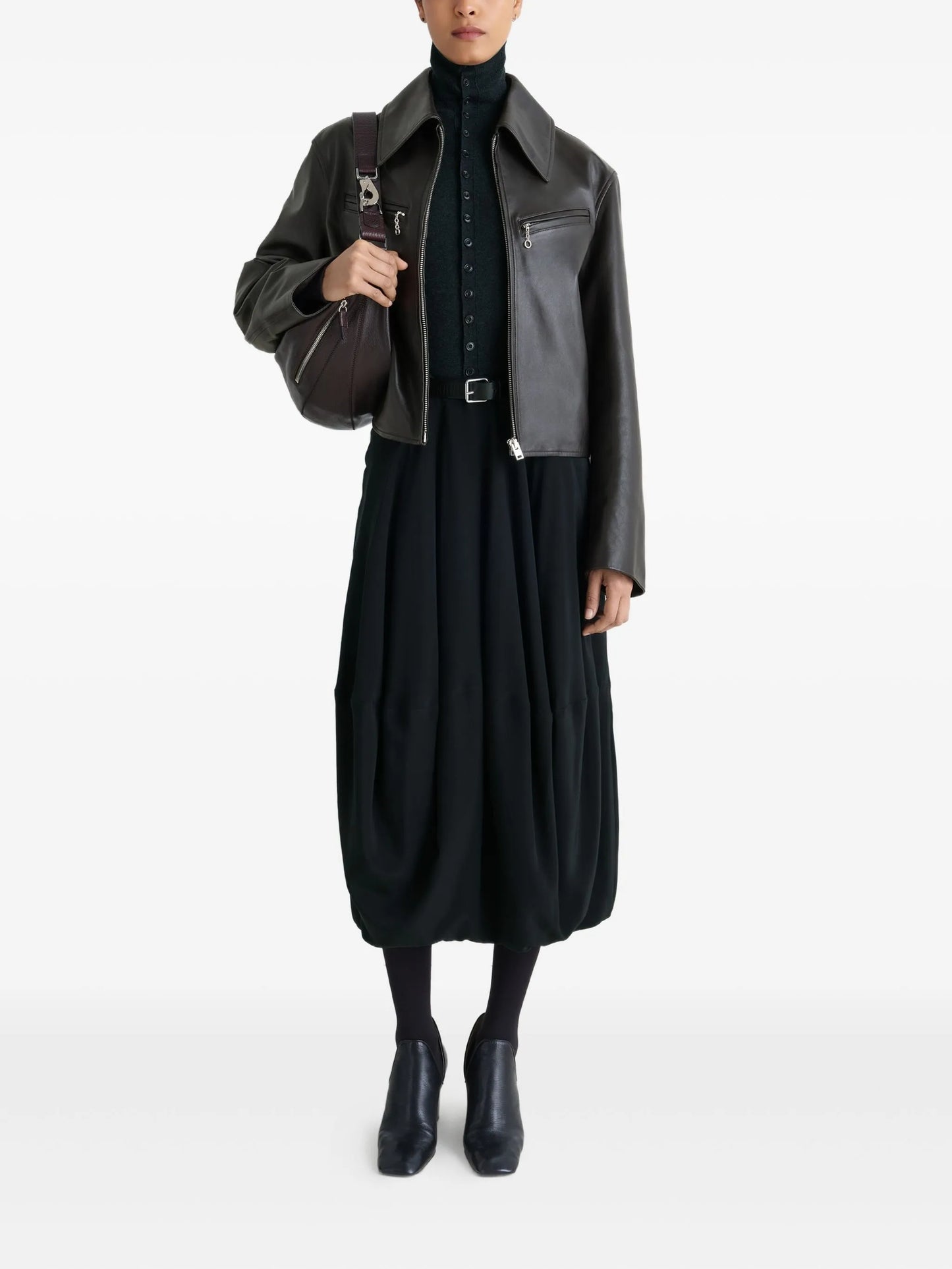 zip-front leather jacket