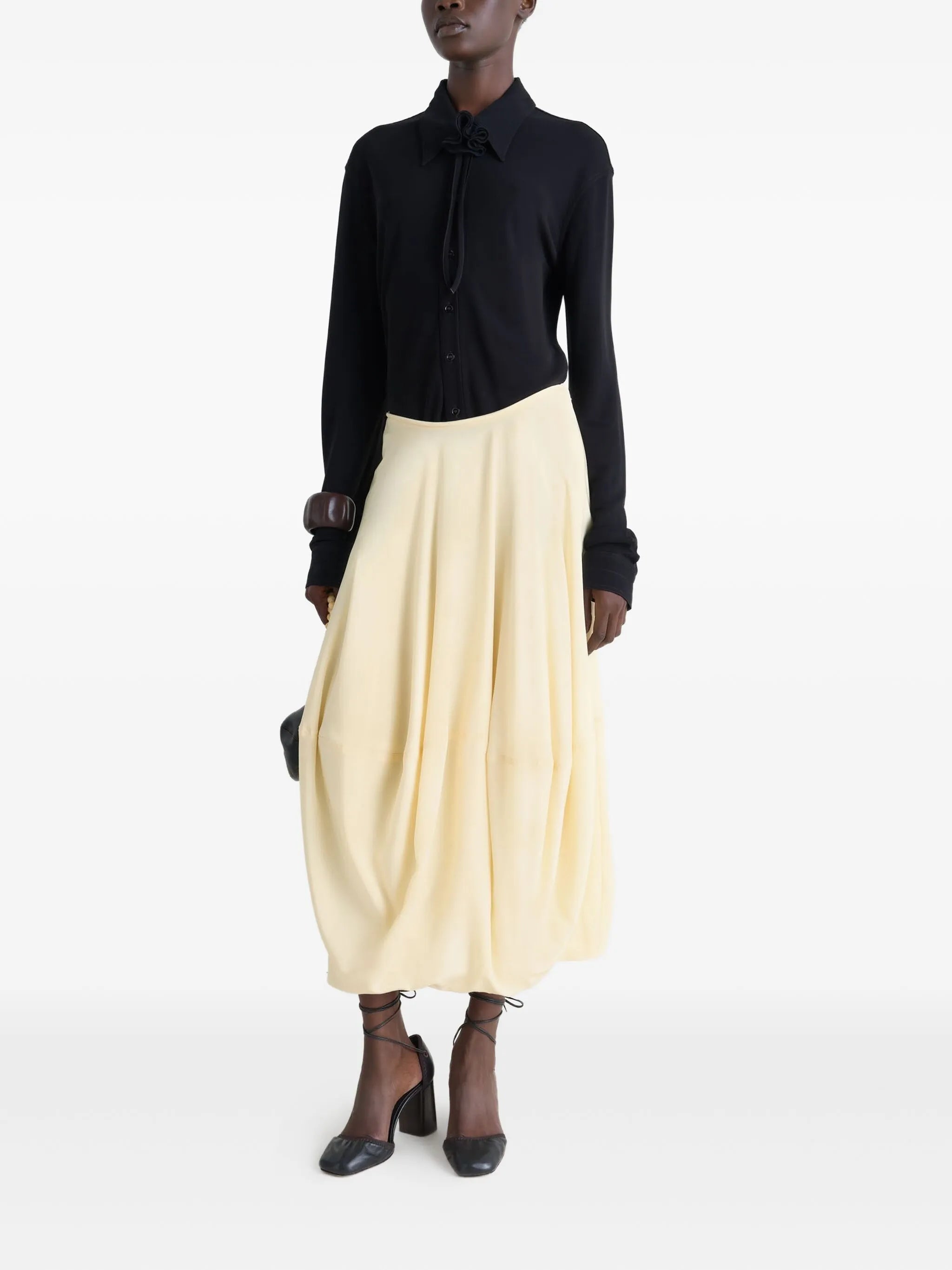balloon midi skirt
