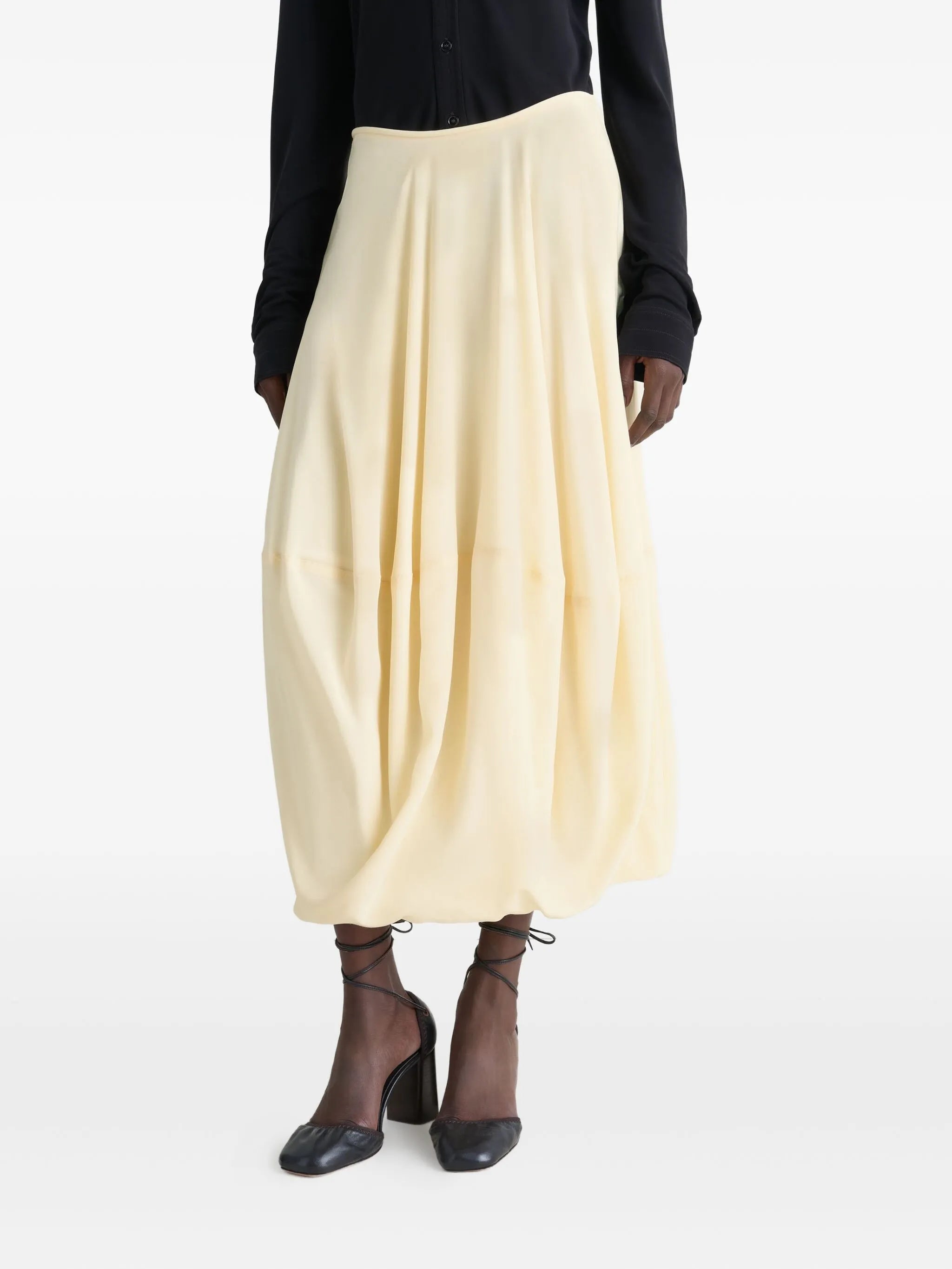 balloon midi skirt