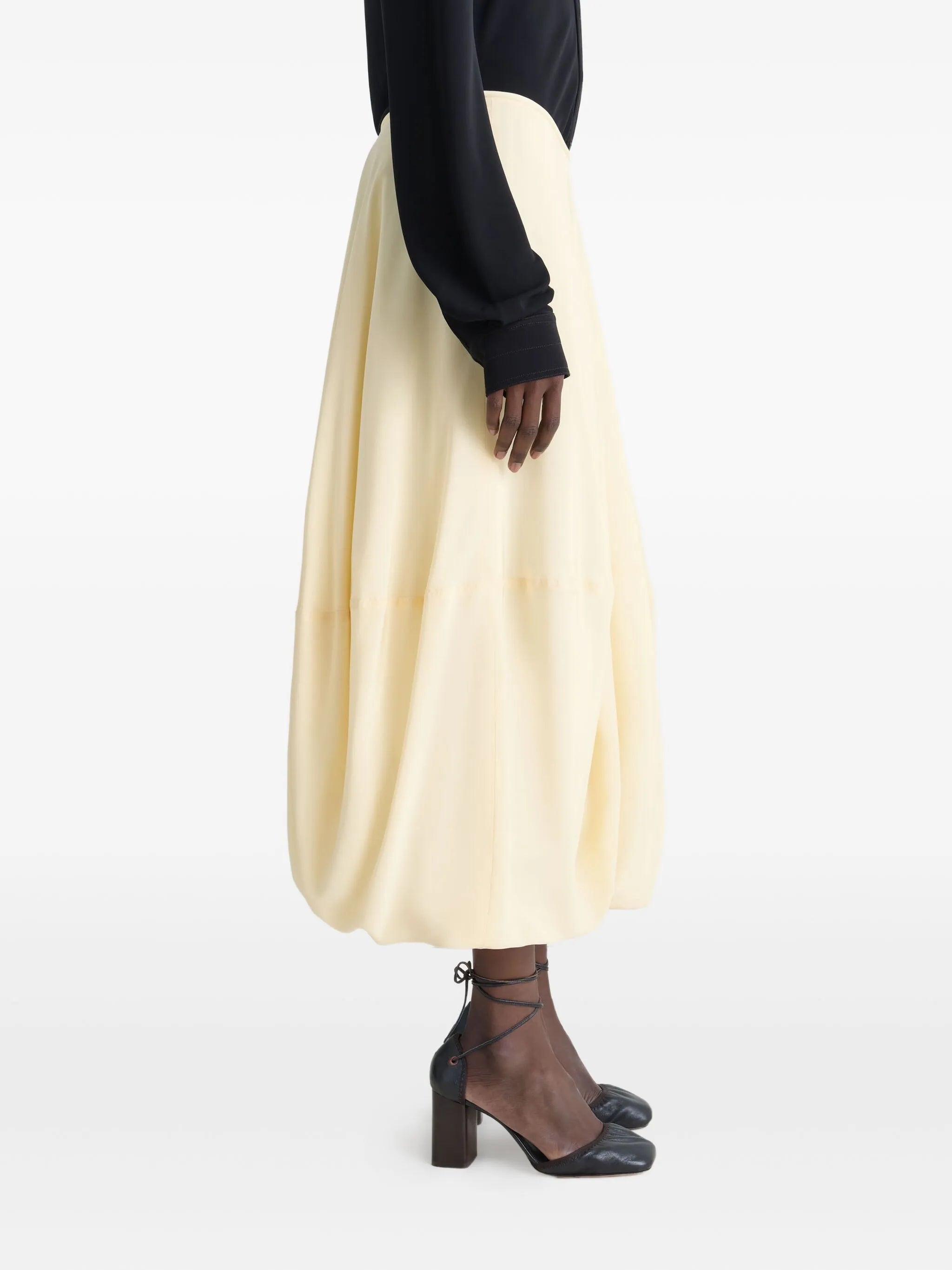 balloon midi skirt