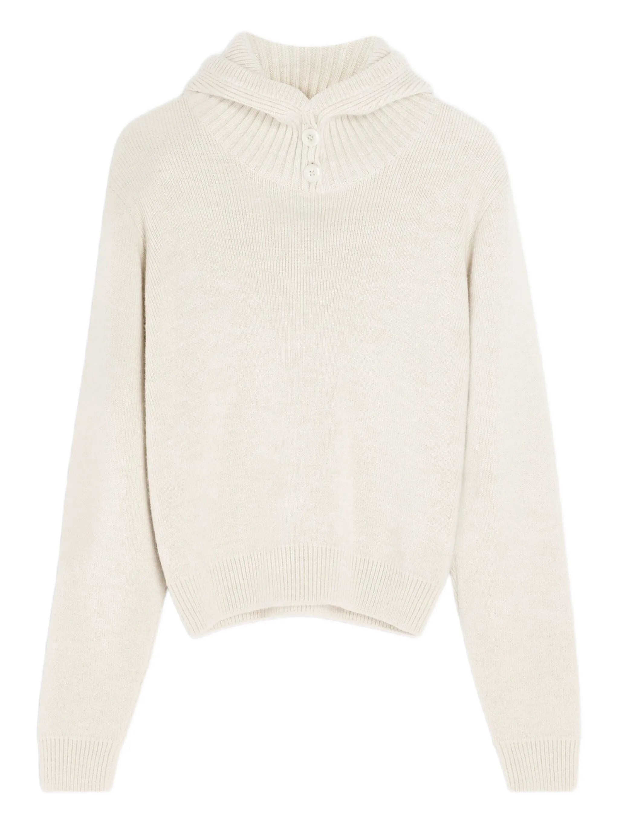 buttoned ribbed-knit sweater