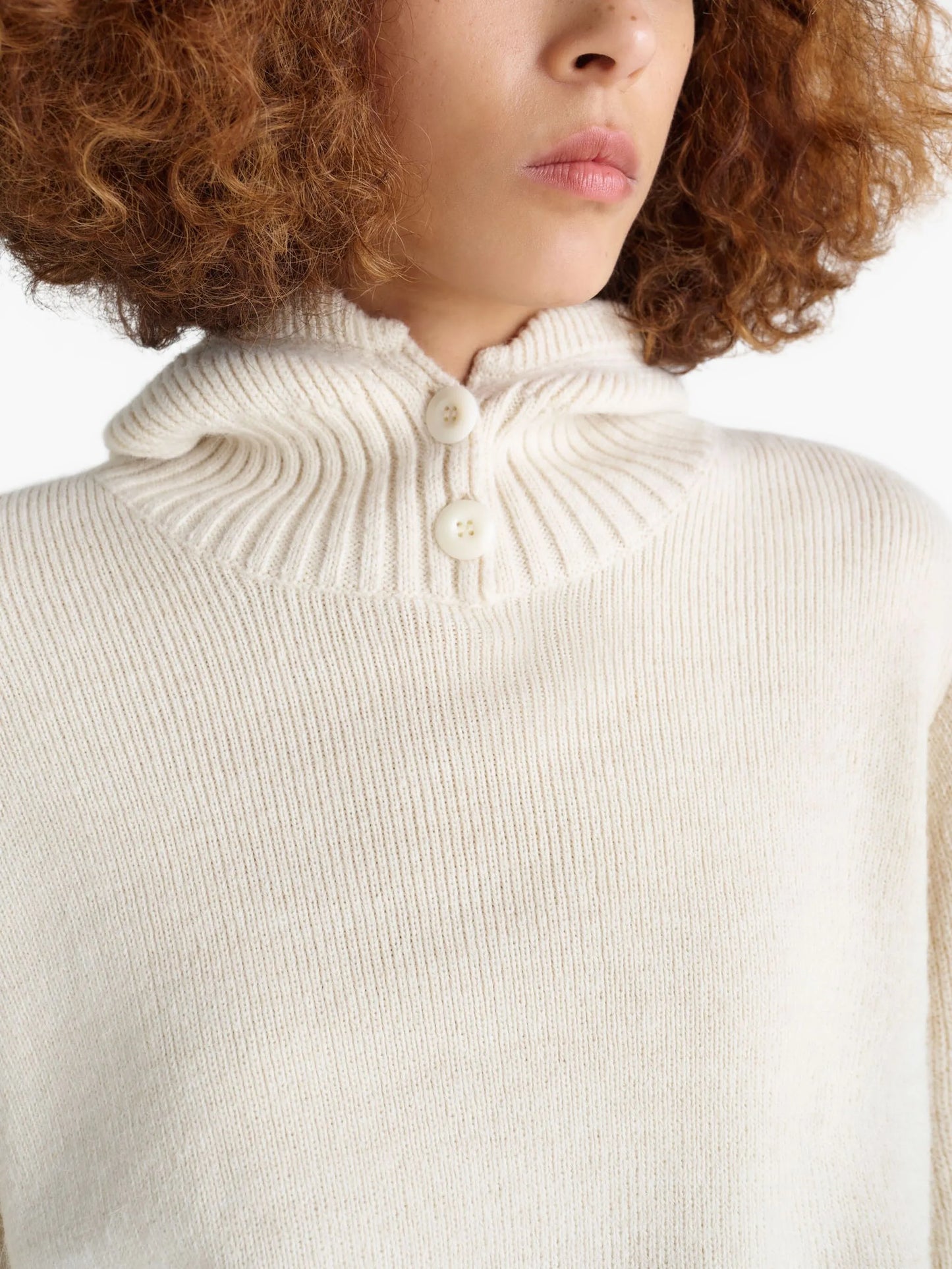buttoned ribbed-knit sweater