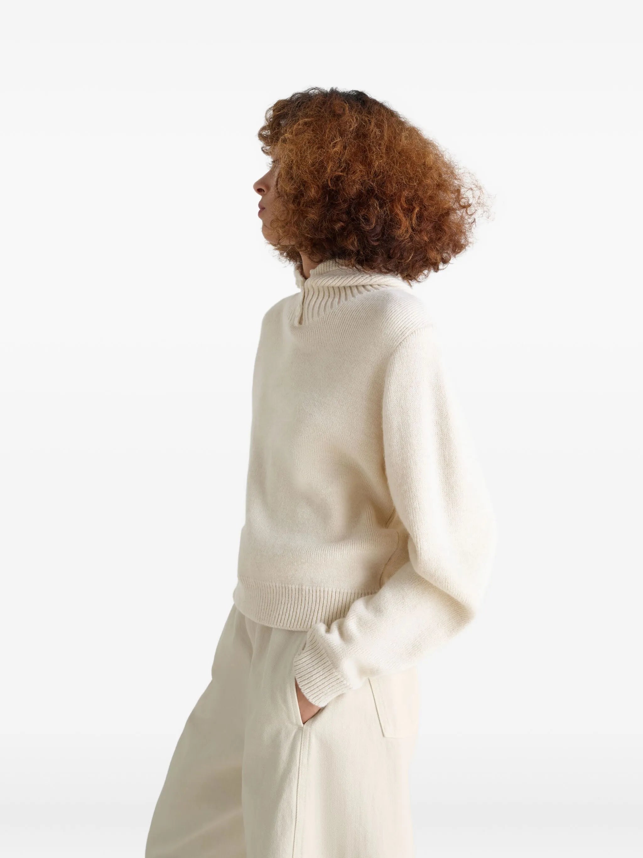 buttoned ribbed-knit sweater