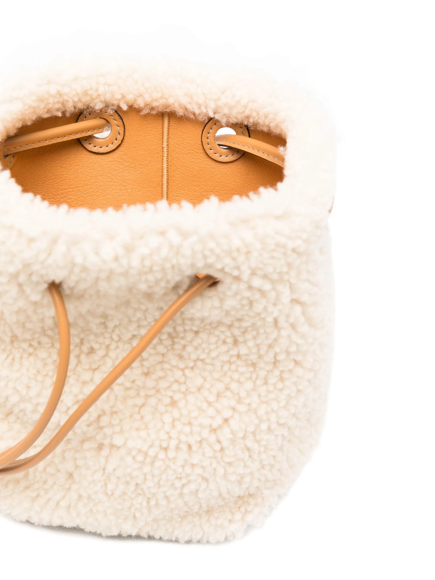 shearling bucket bag