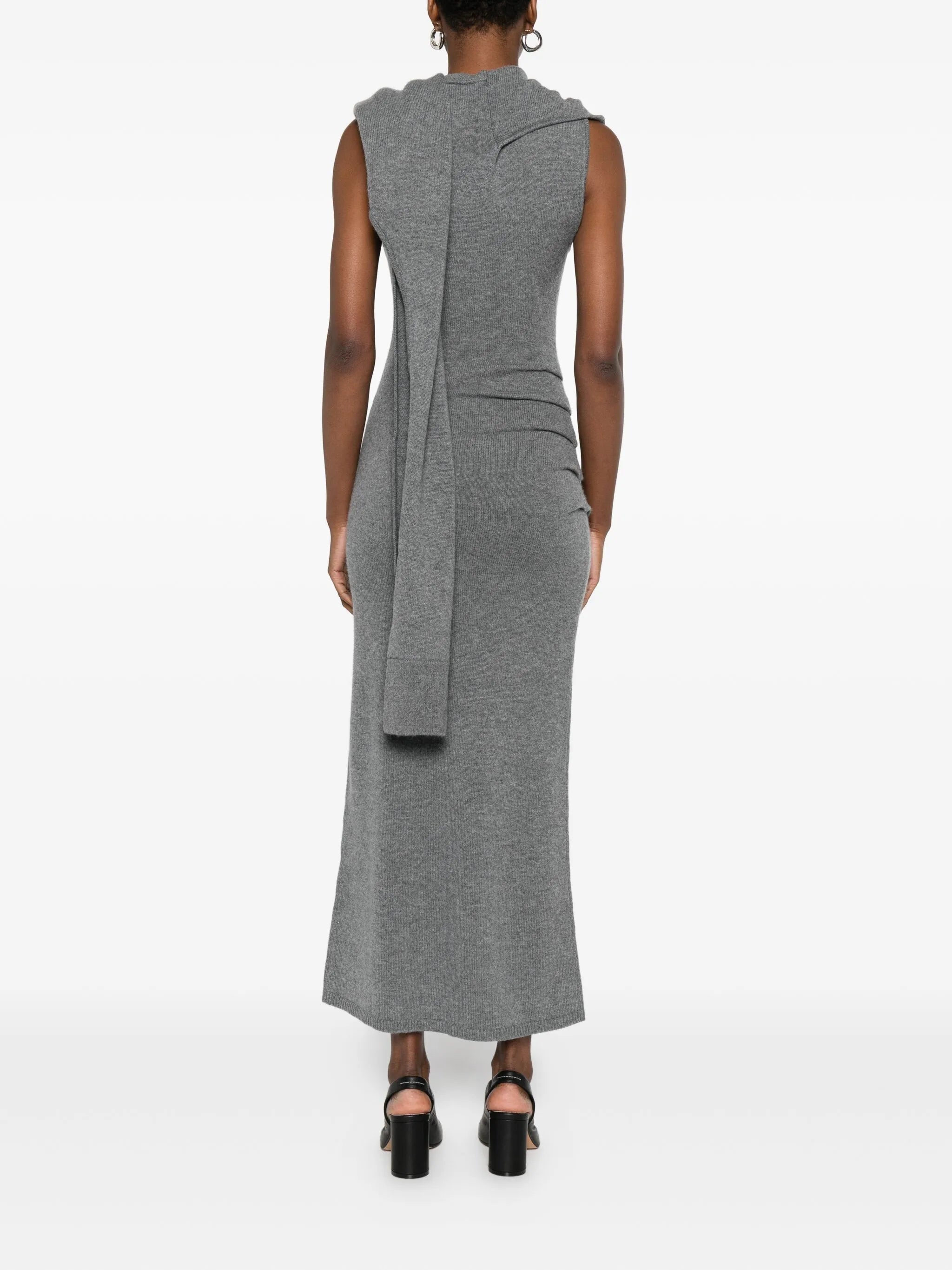 scarf-detail sleeveless maxi dress