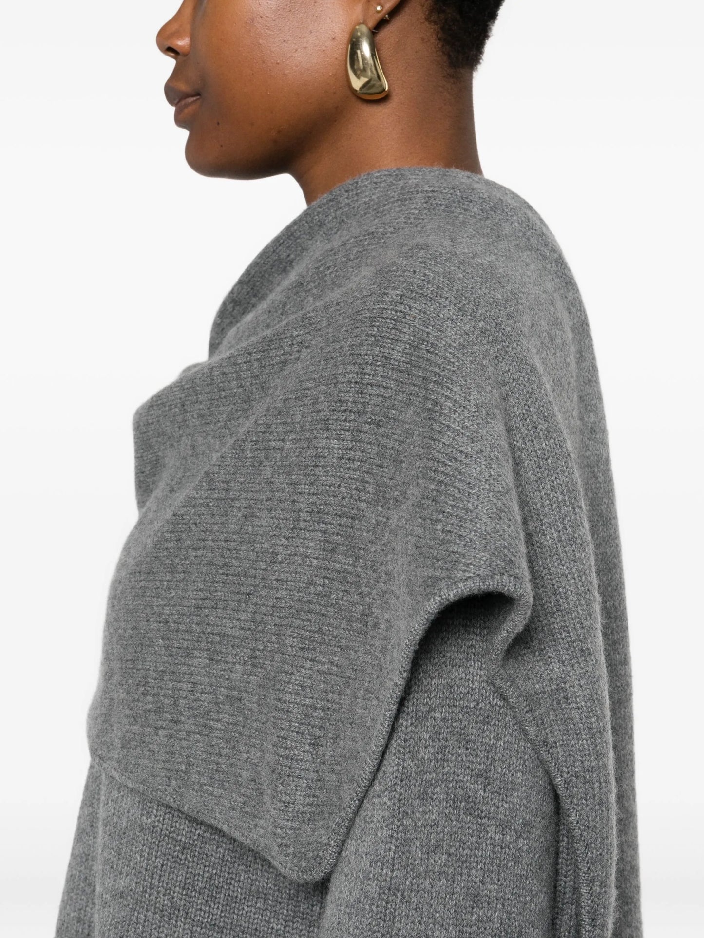 scarf-detail sweater