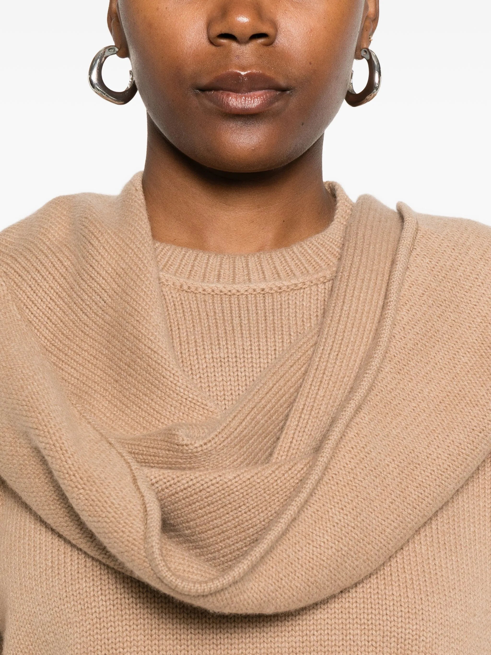 scarf-detail sweater