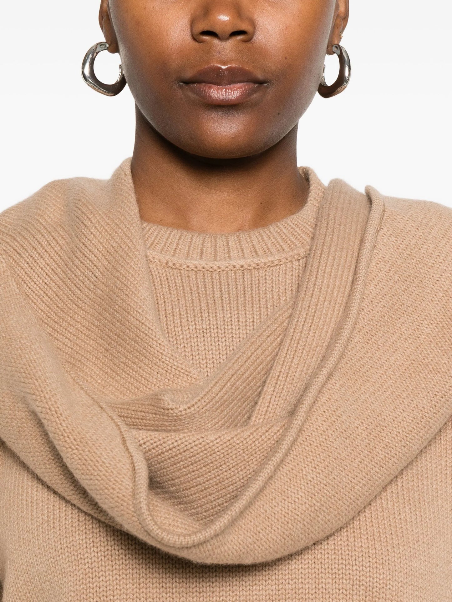 scarf-detail sweater