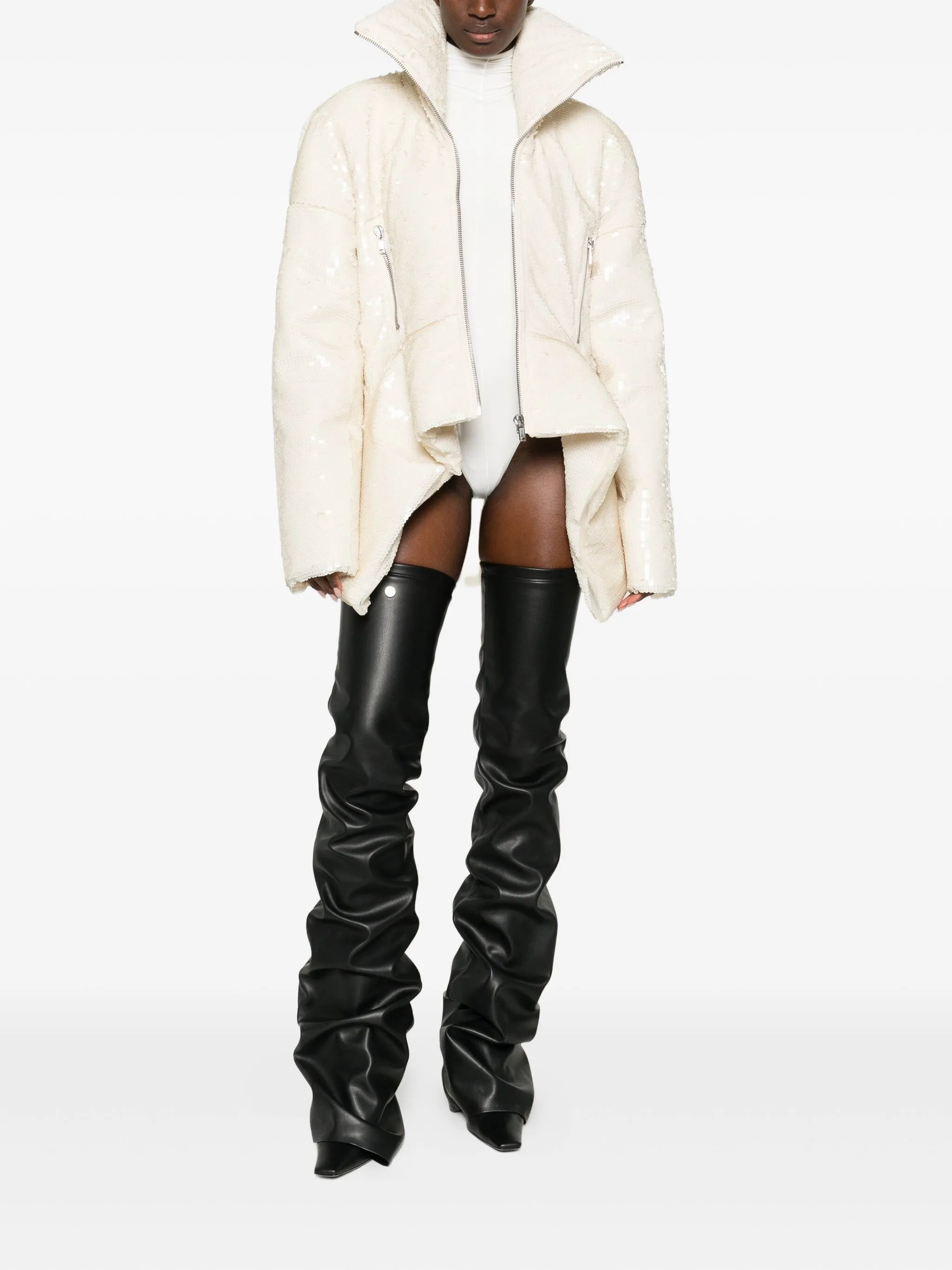 sequin-embellished bomber jacket