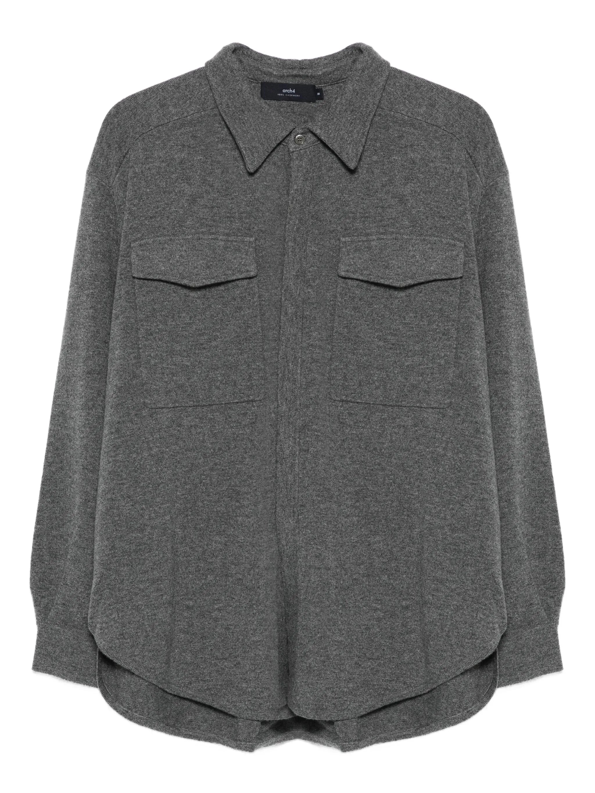 double-pocket cashmere shirt jacket