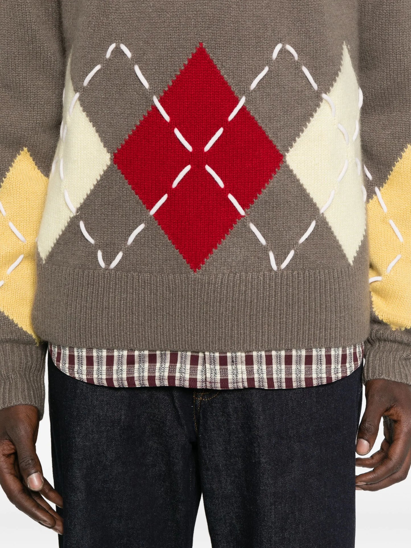 Sloane argyle V-neck sweater