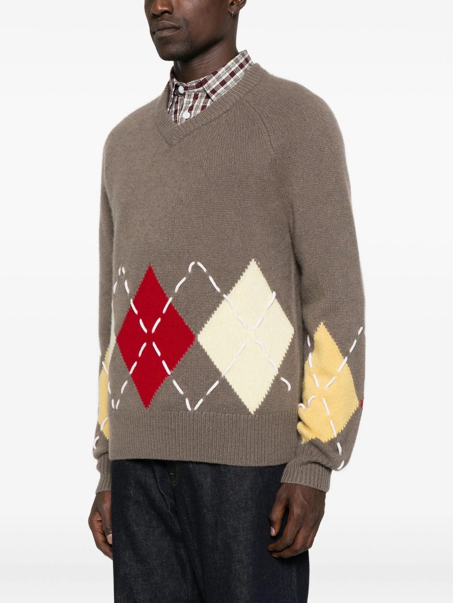 Sloane argyle V-neck sweater