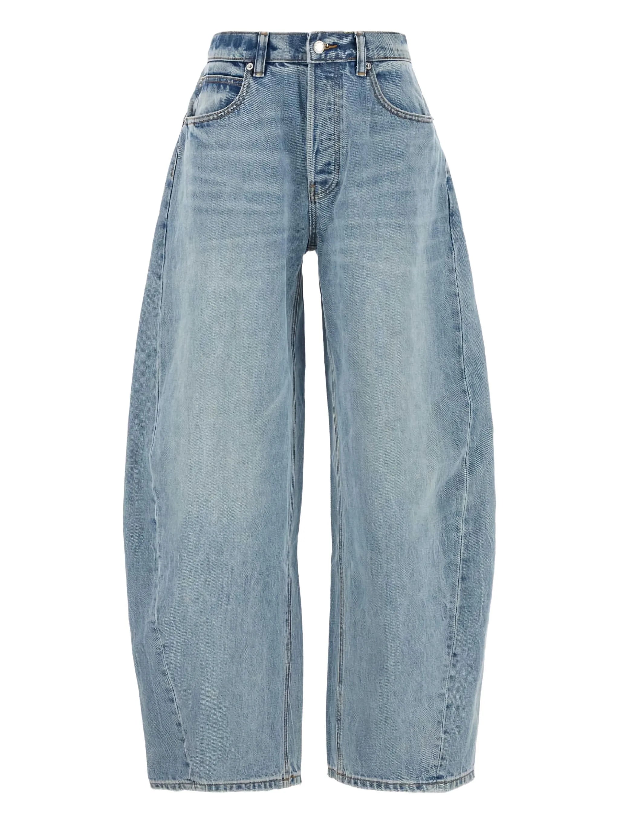 high-waisted jeans
