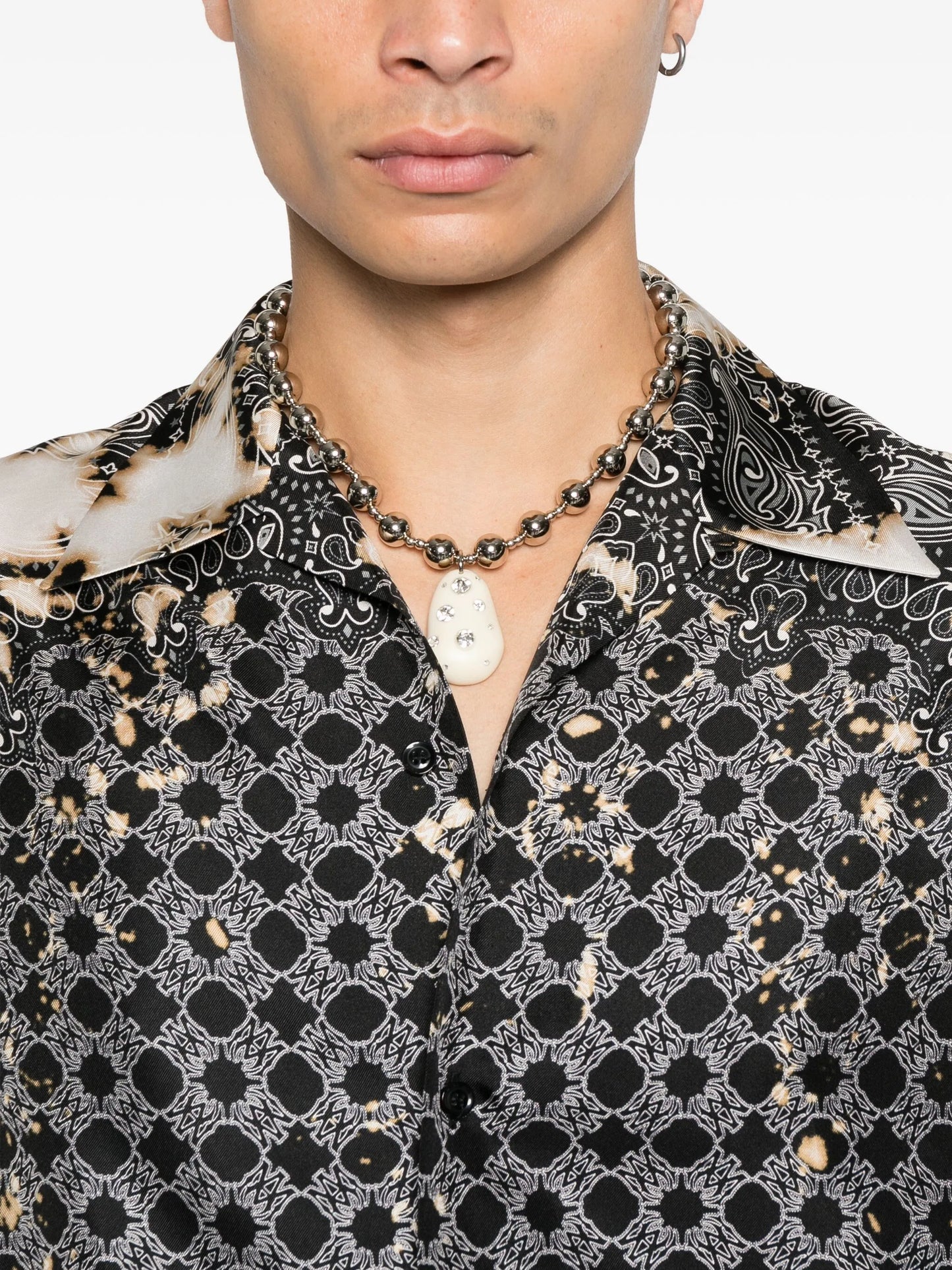 silk bandana-print shirt