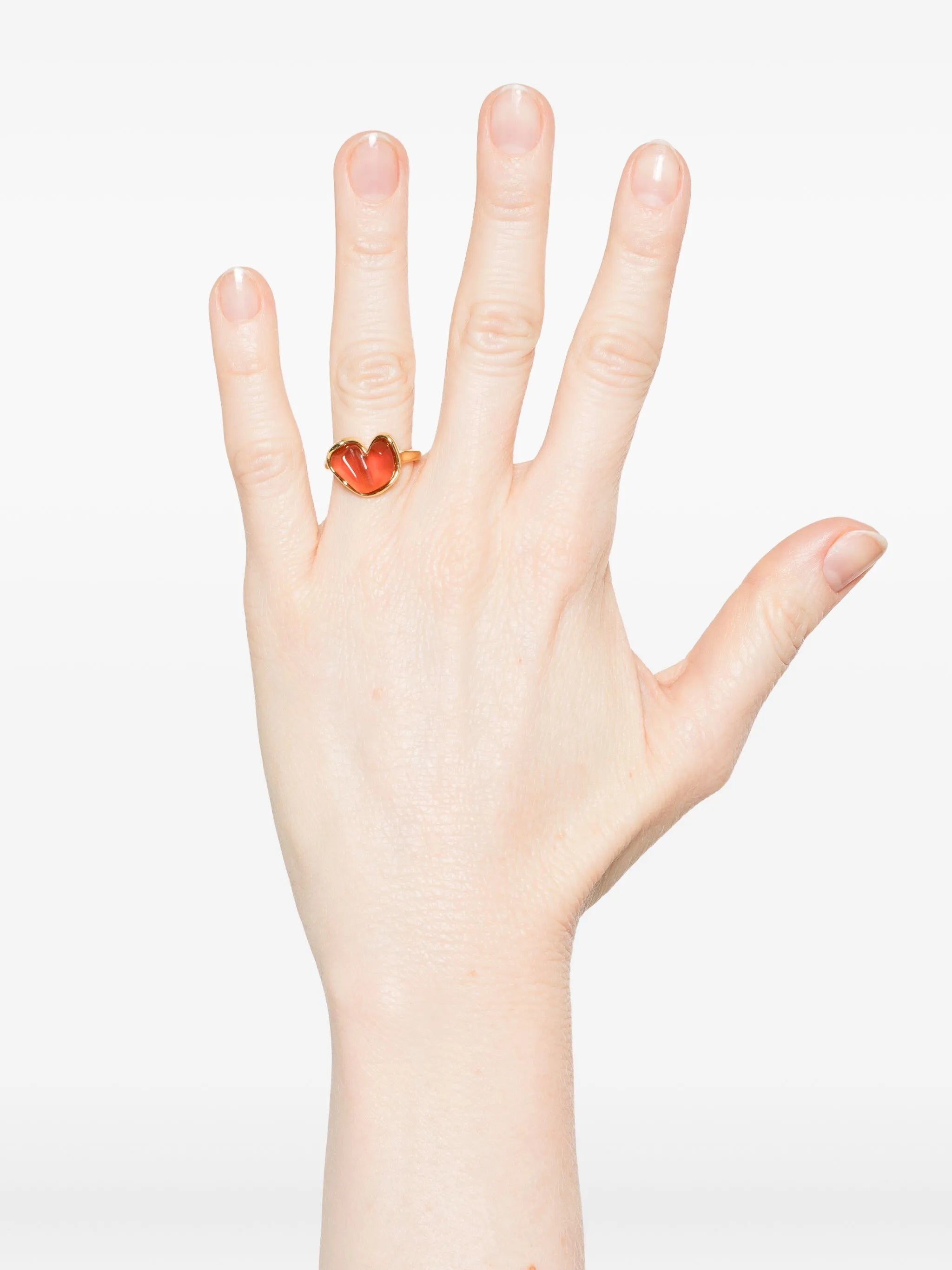 14K gold plated brass Heart ring