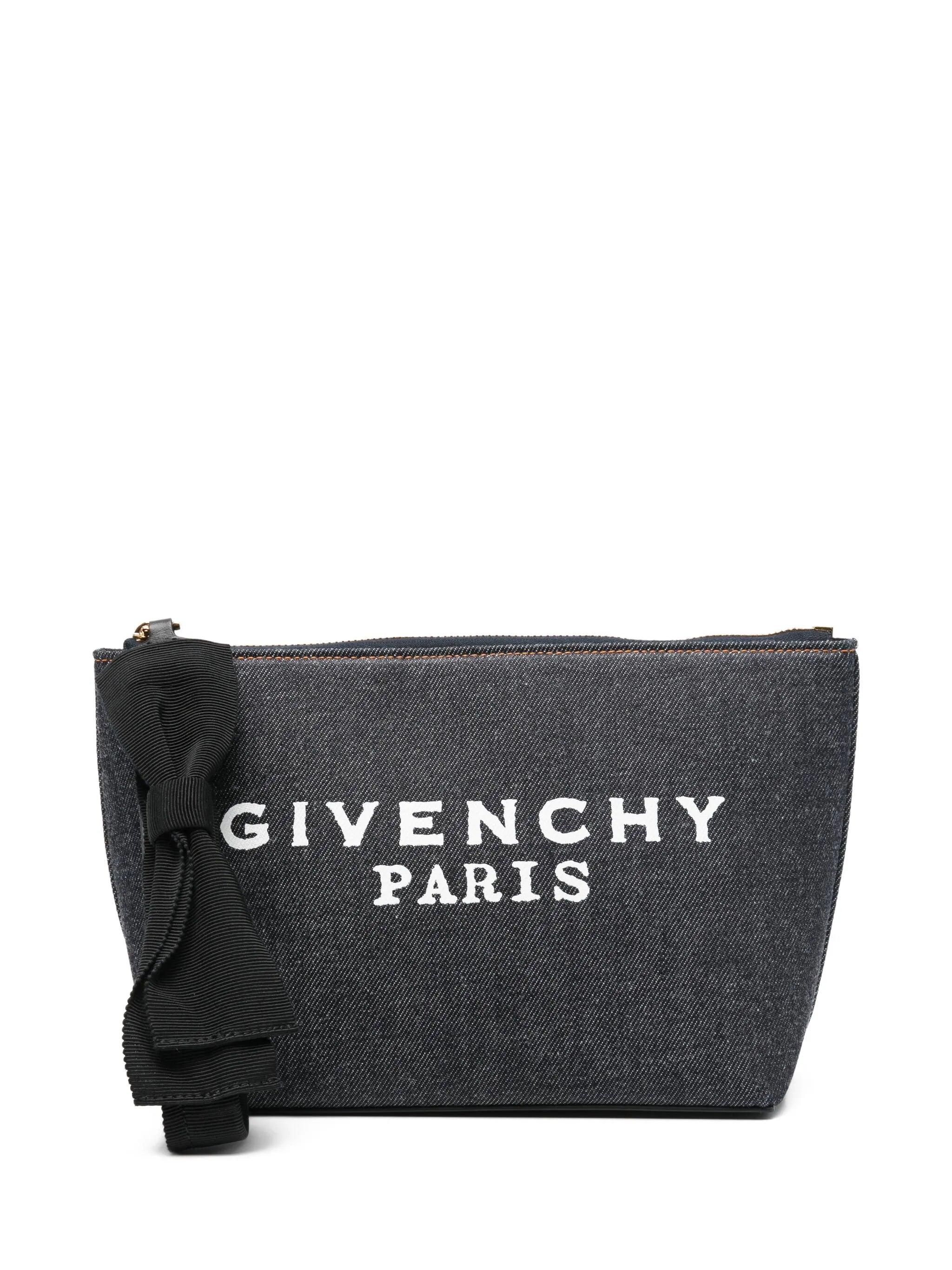 logo bow small make up bag