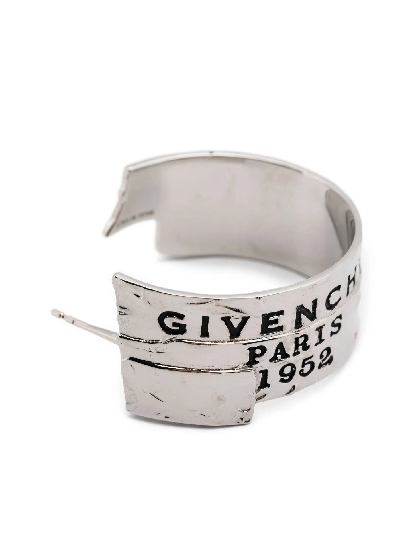 logo-engraved hoop earrings