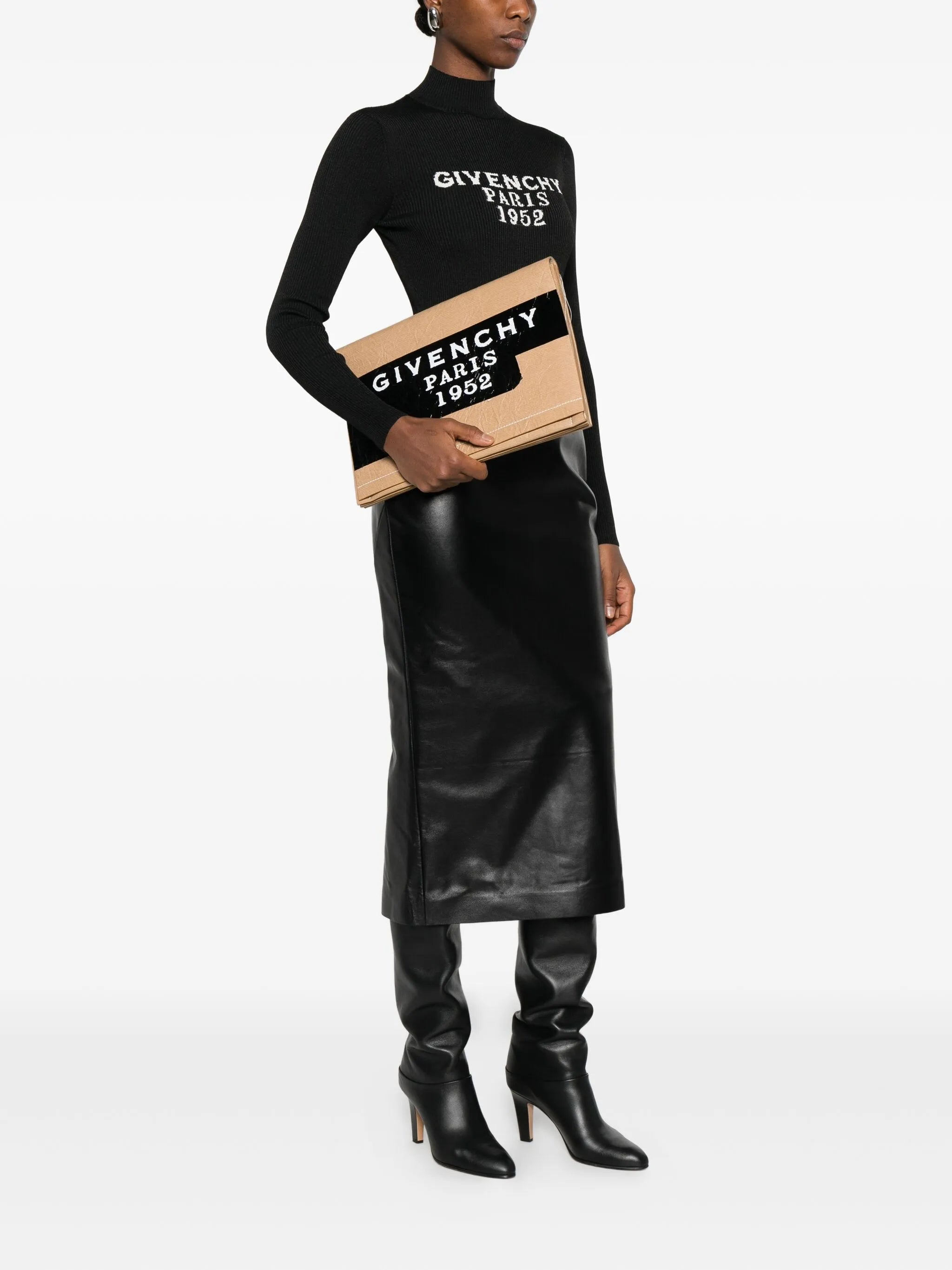 logo-print clutch bag