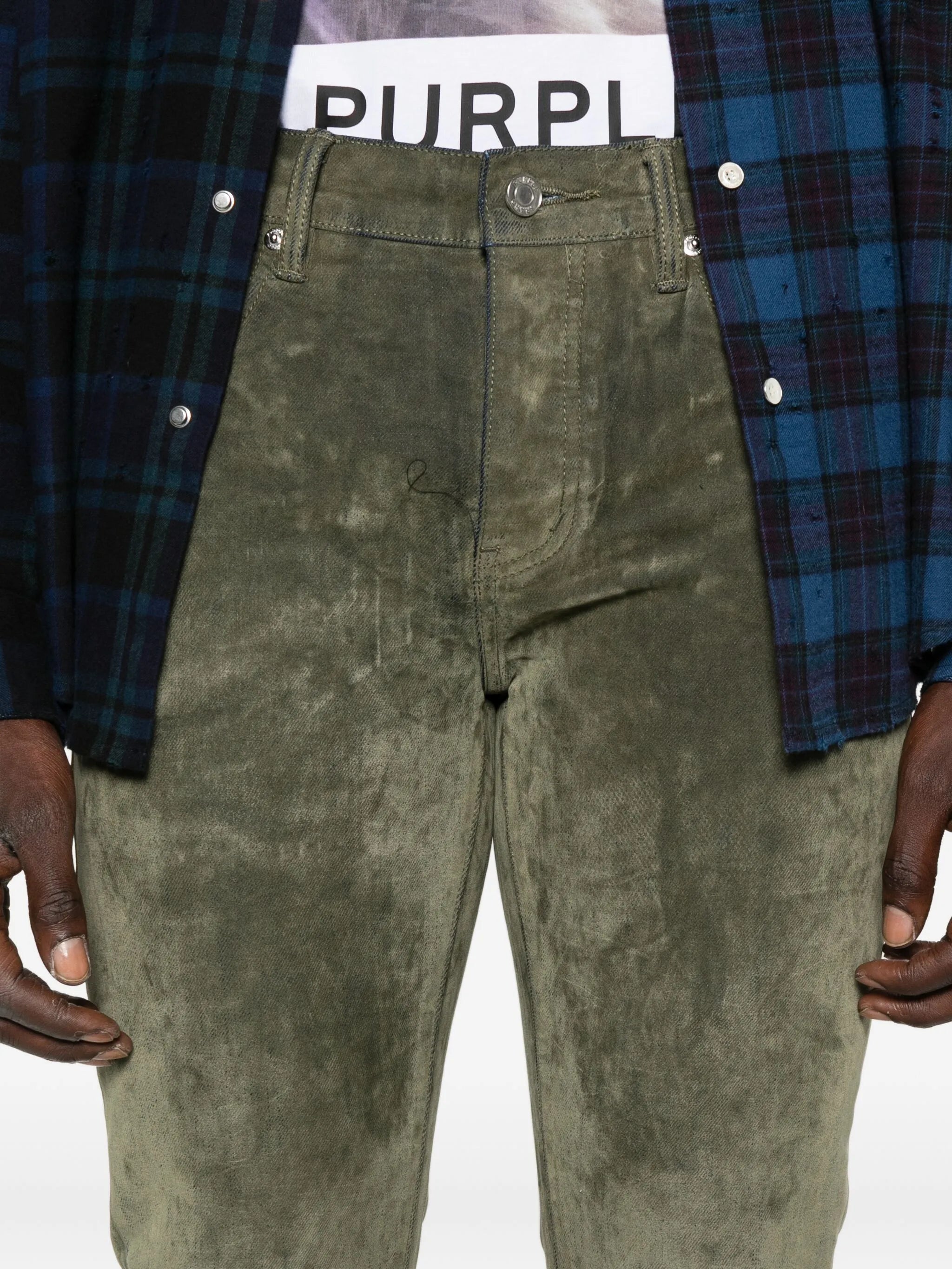 flocked flared jeans