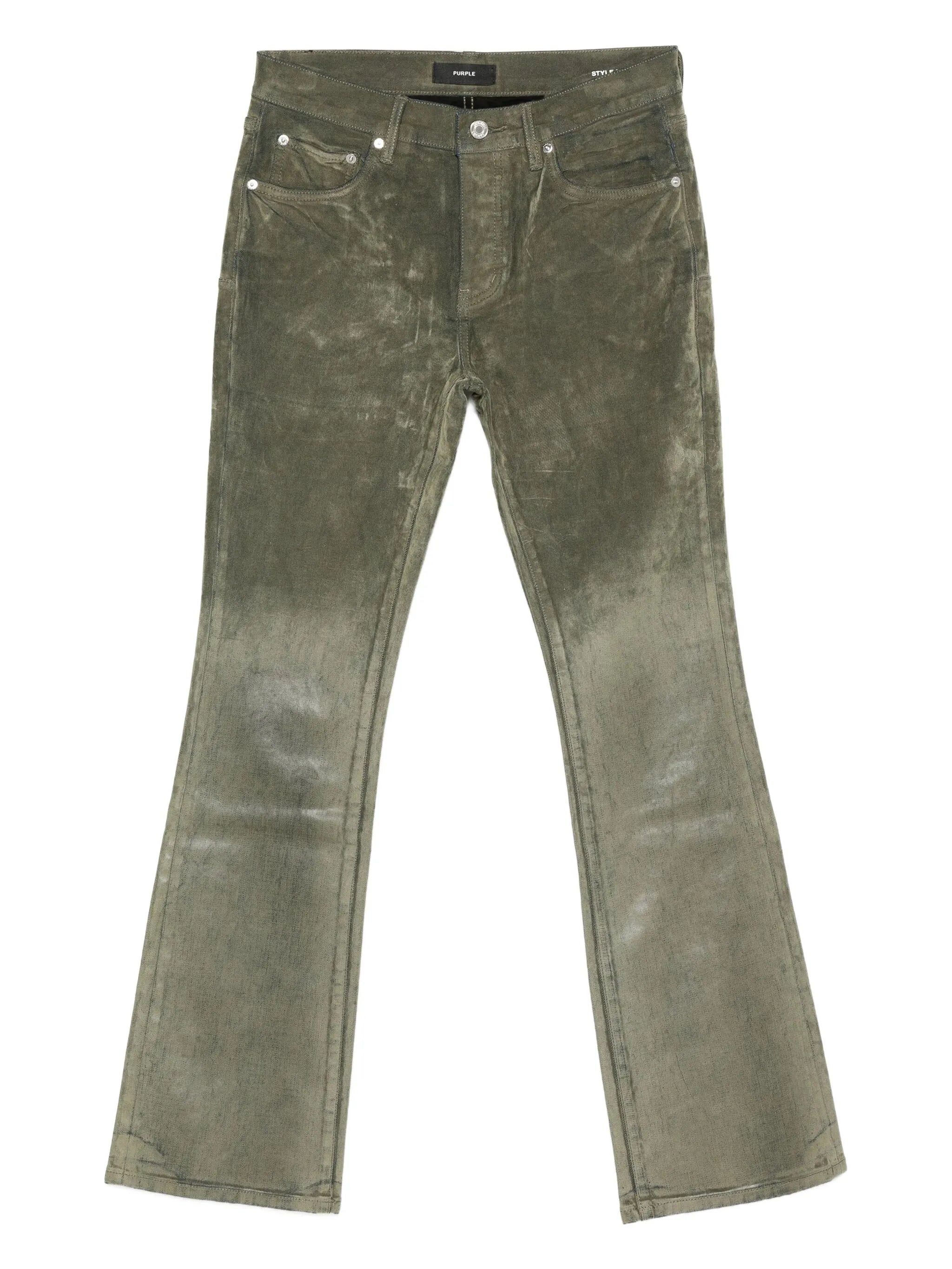 flocked flared jeans