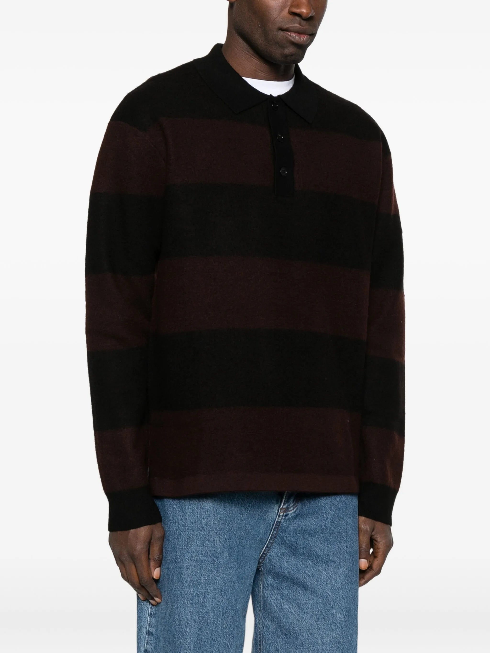 striped wool polo shirt