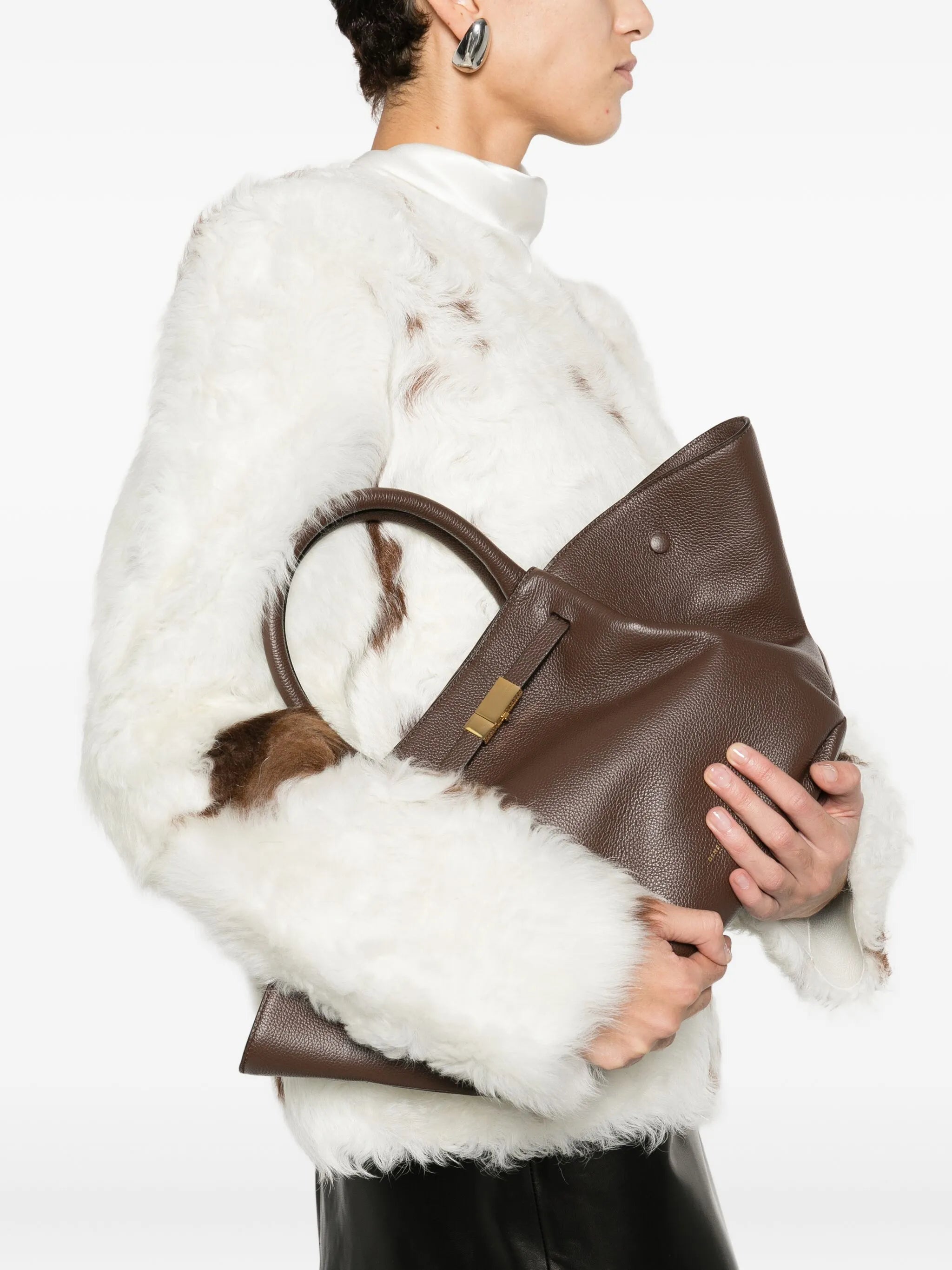 medium New York leather tote bag