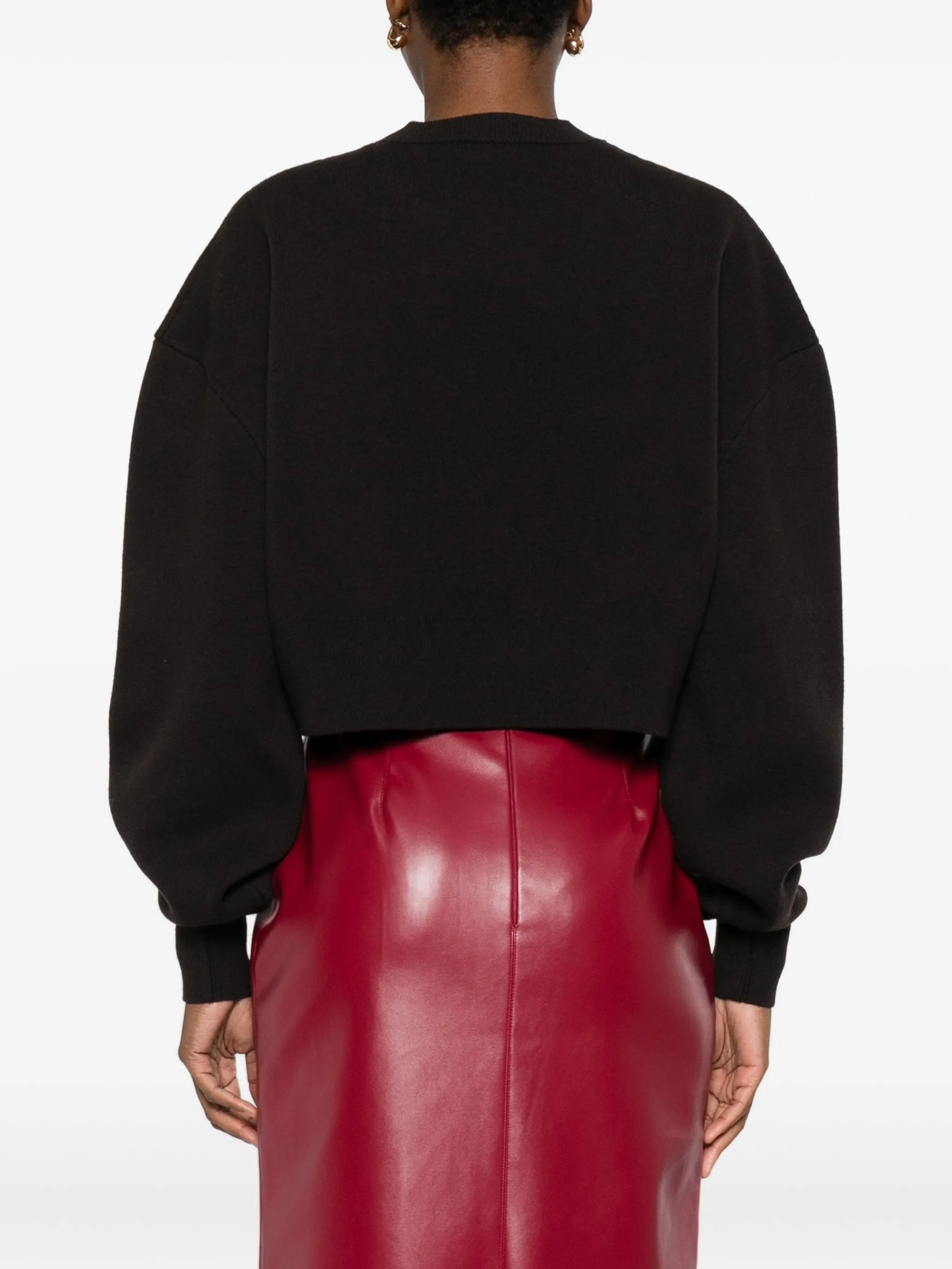 round-neck cropped sweatshirt