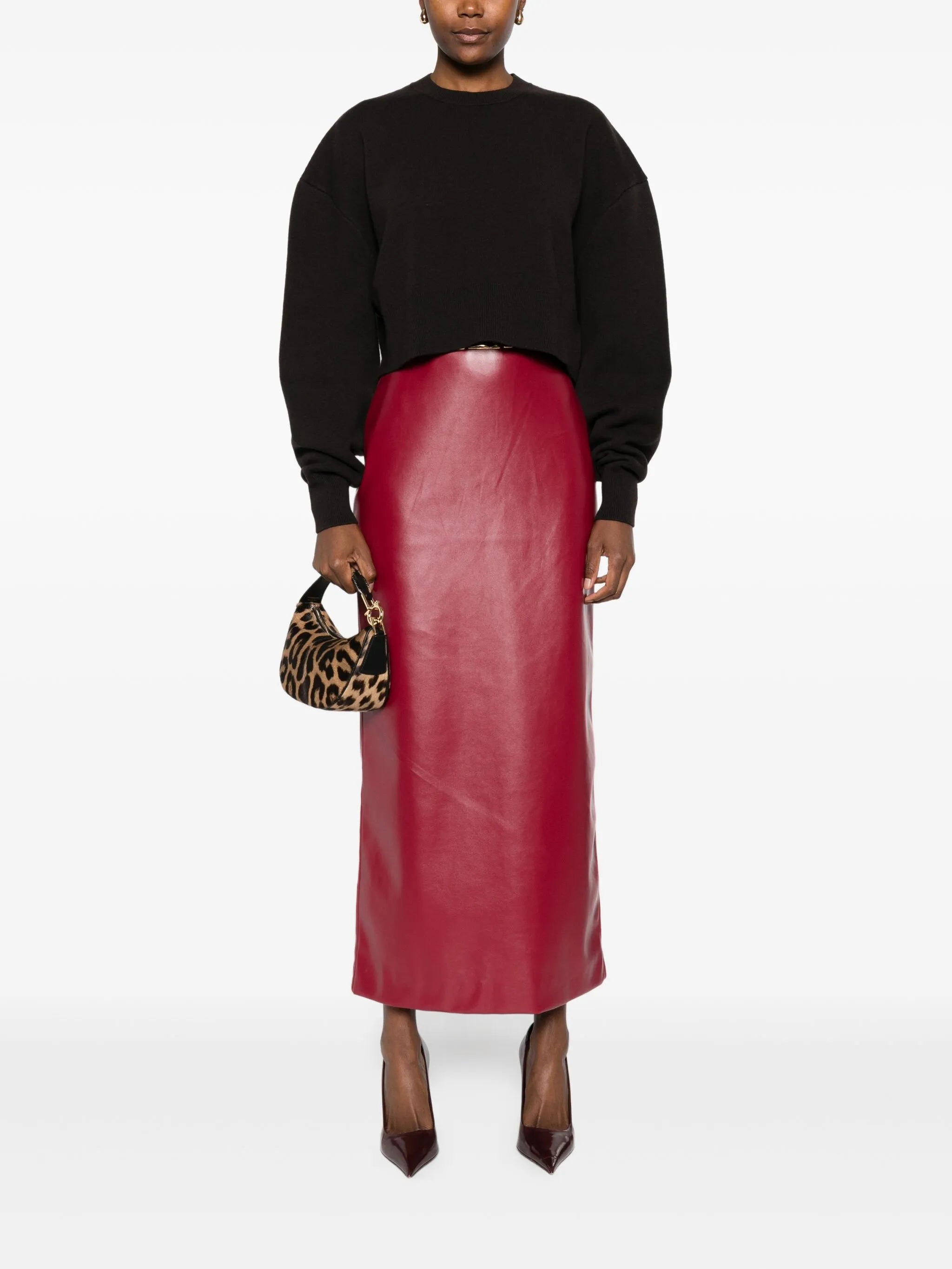round-neck cropped sweatshirt
