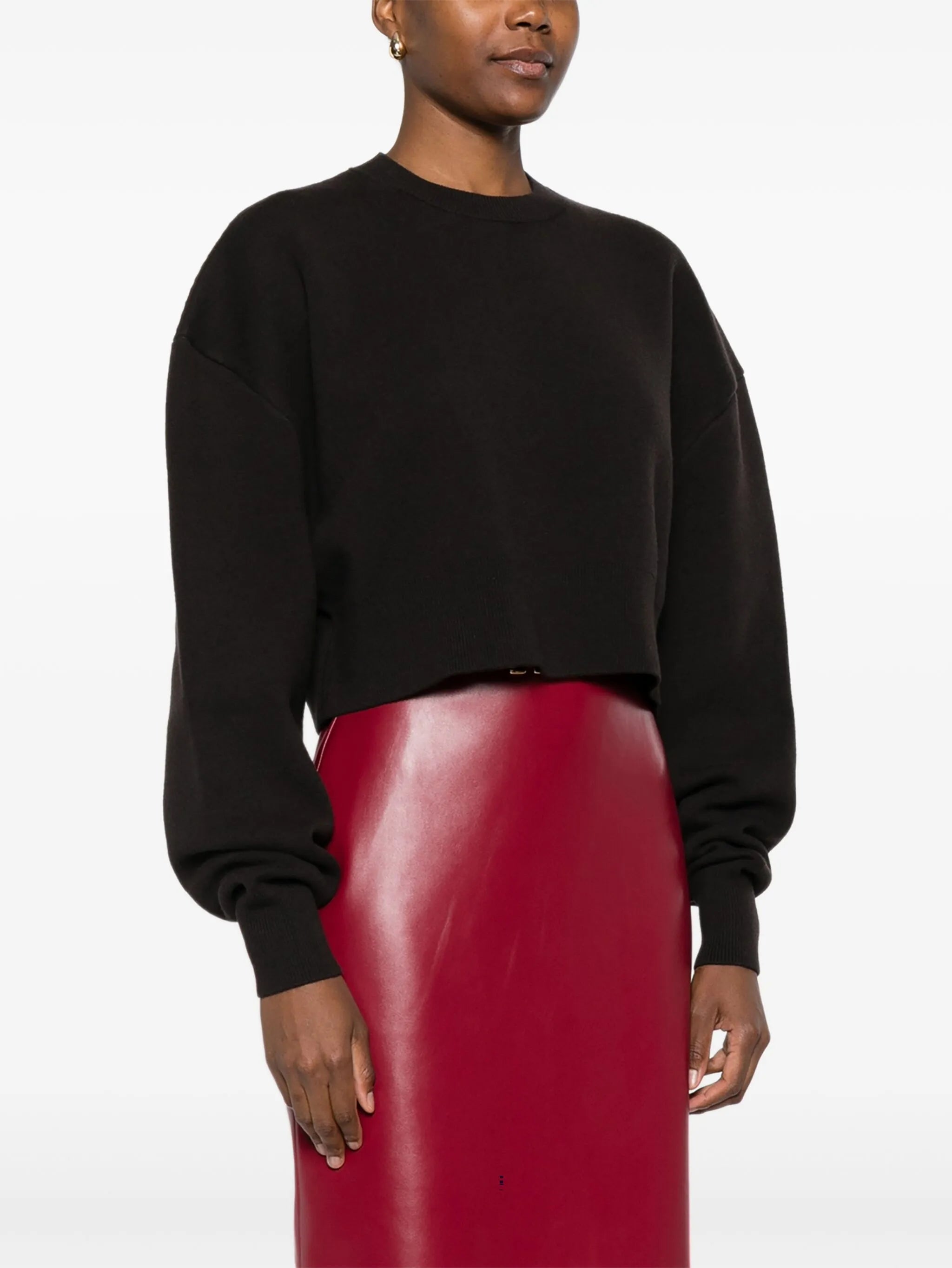 round-neck cropped sweatshirt