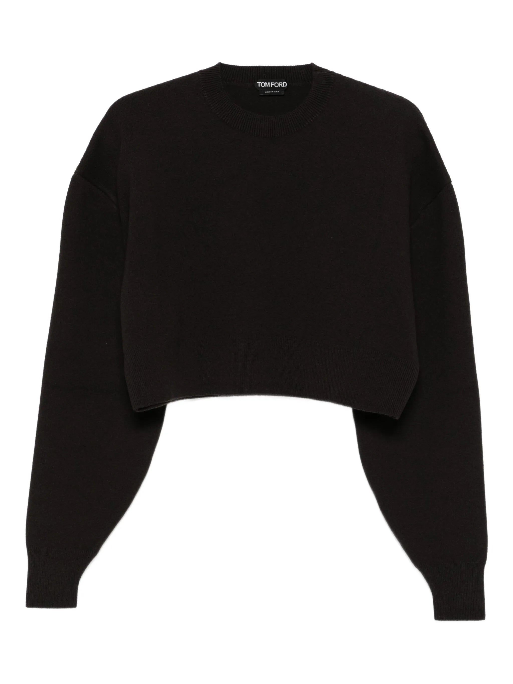 round-neck cropped sweatshirt