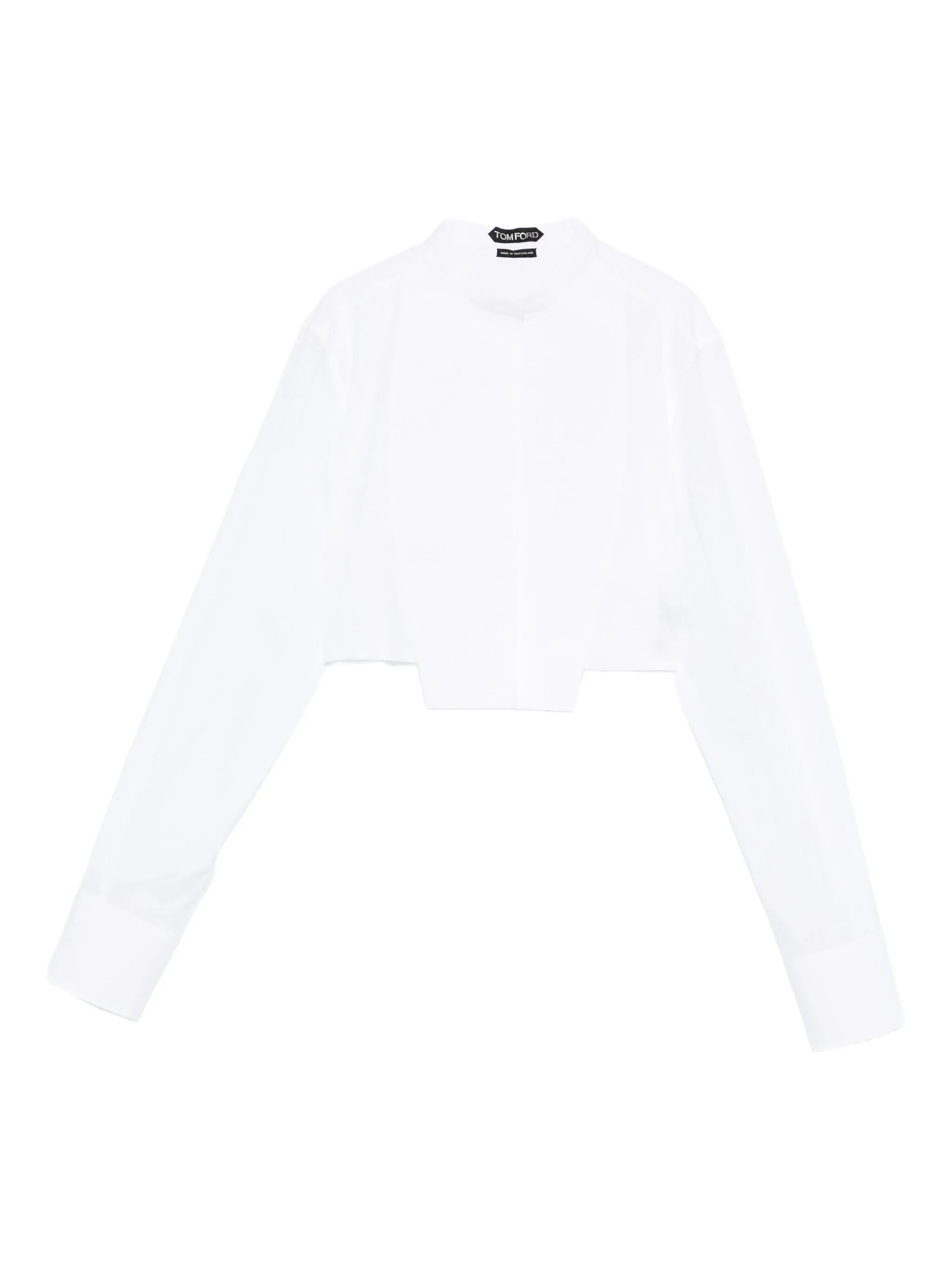 bib-collar cropped shirt