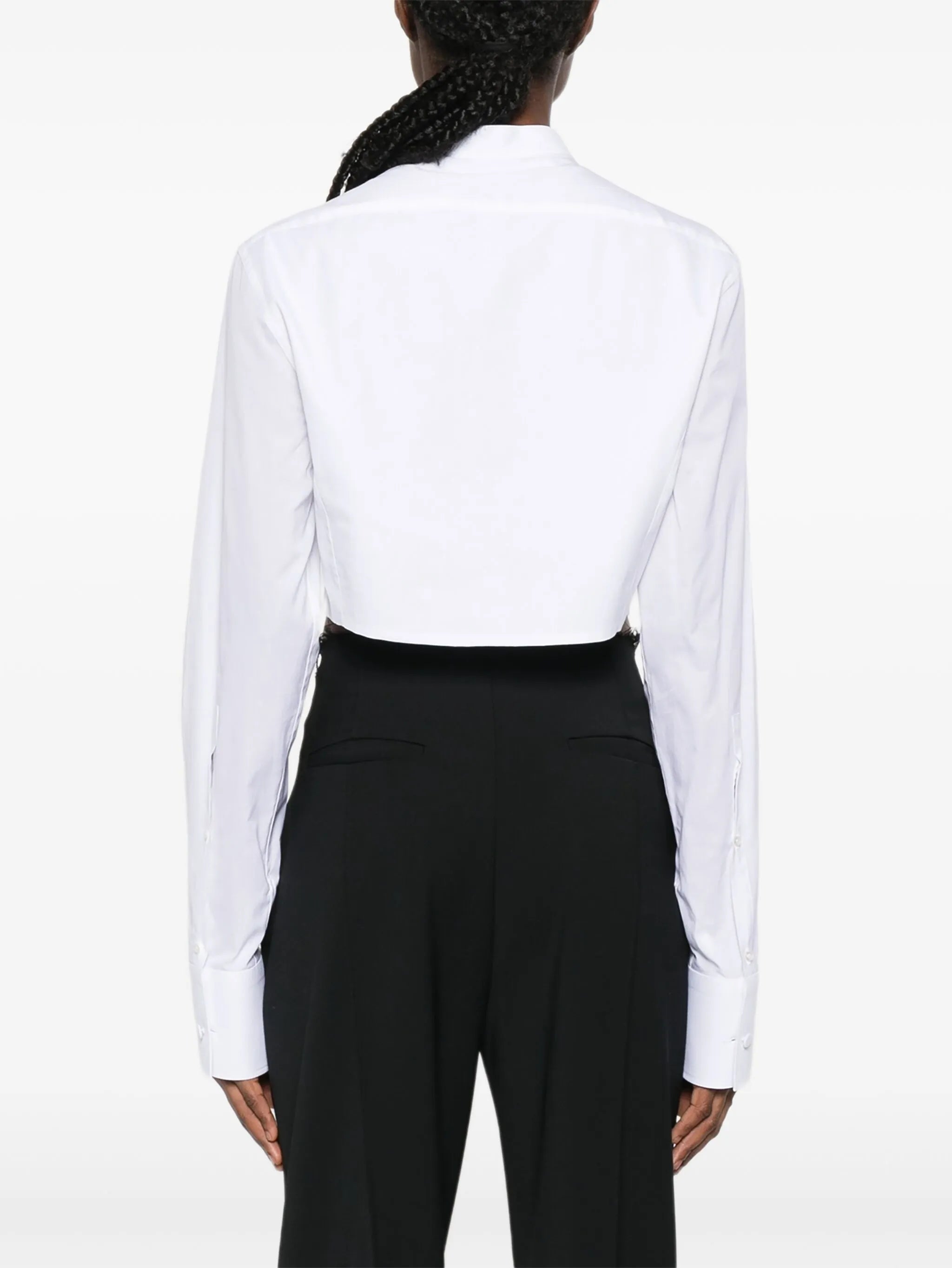 bib-collar cropped shirt