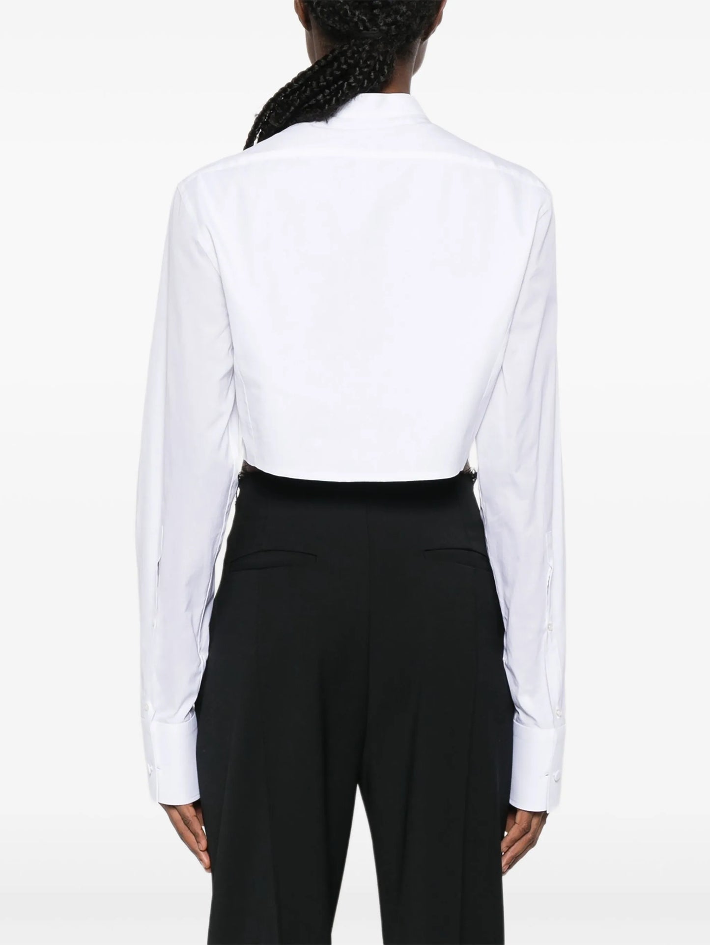 bib-collar cropped shirt