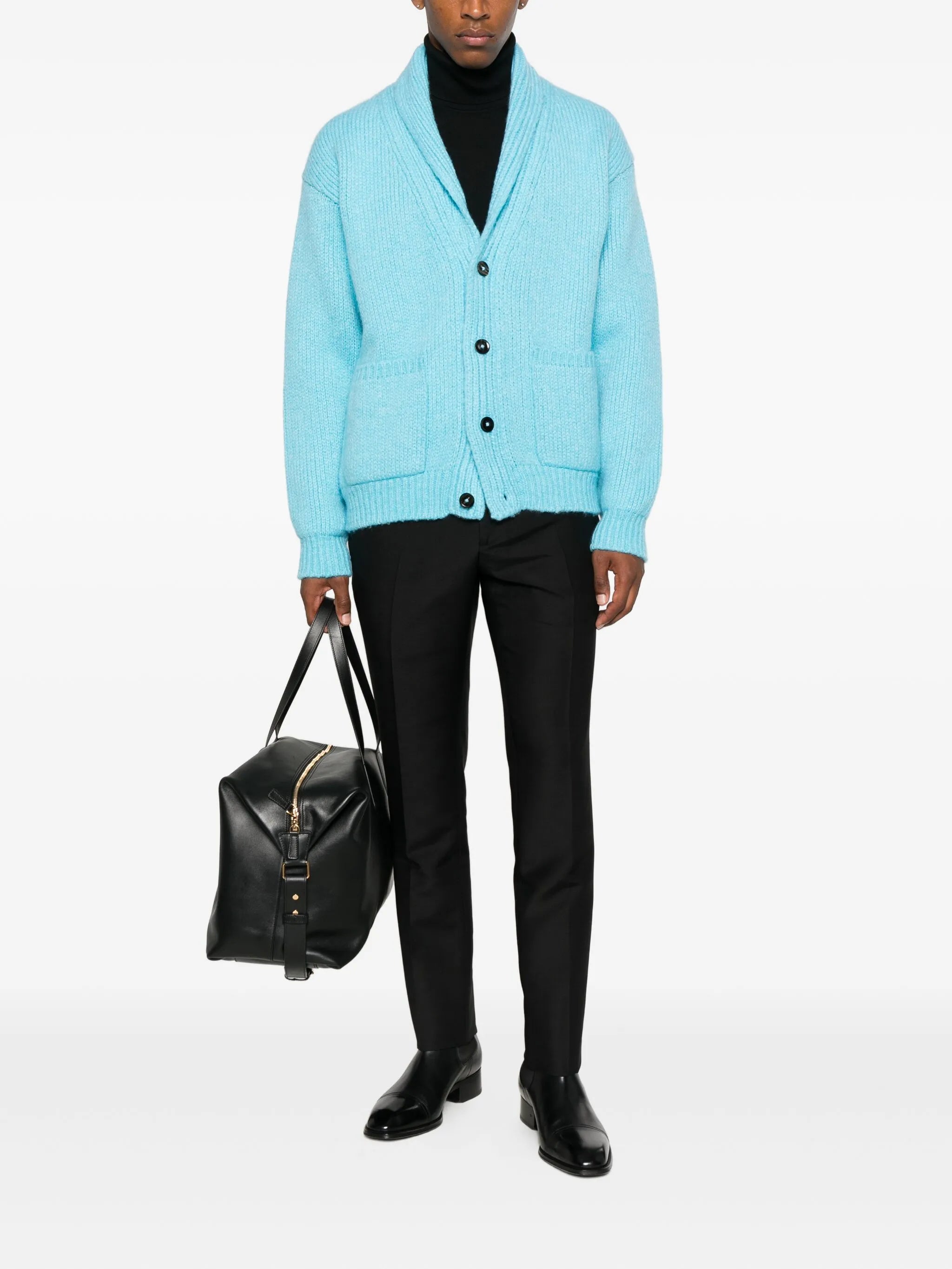 shawl-collar cardigan