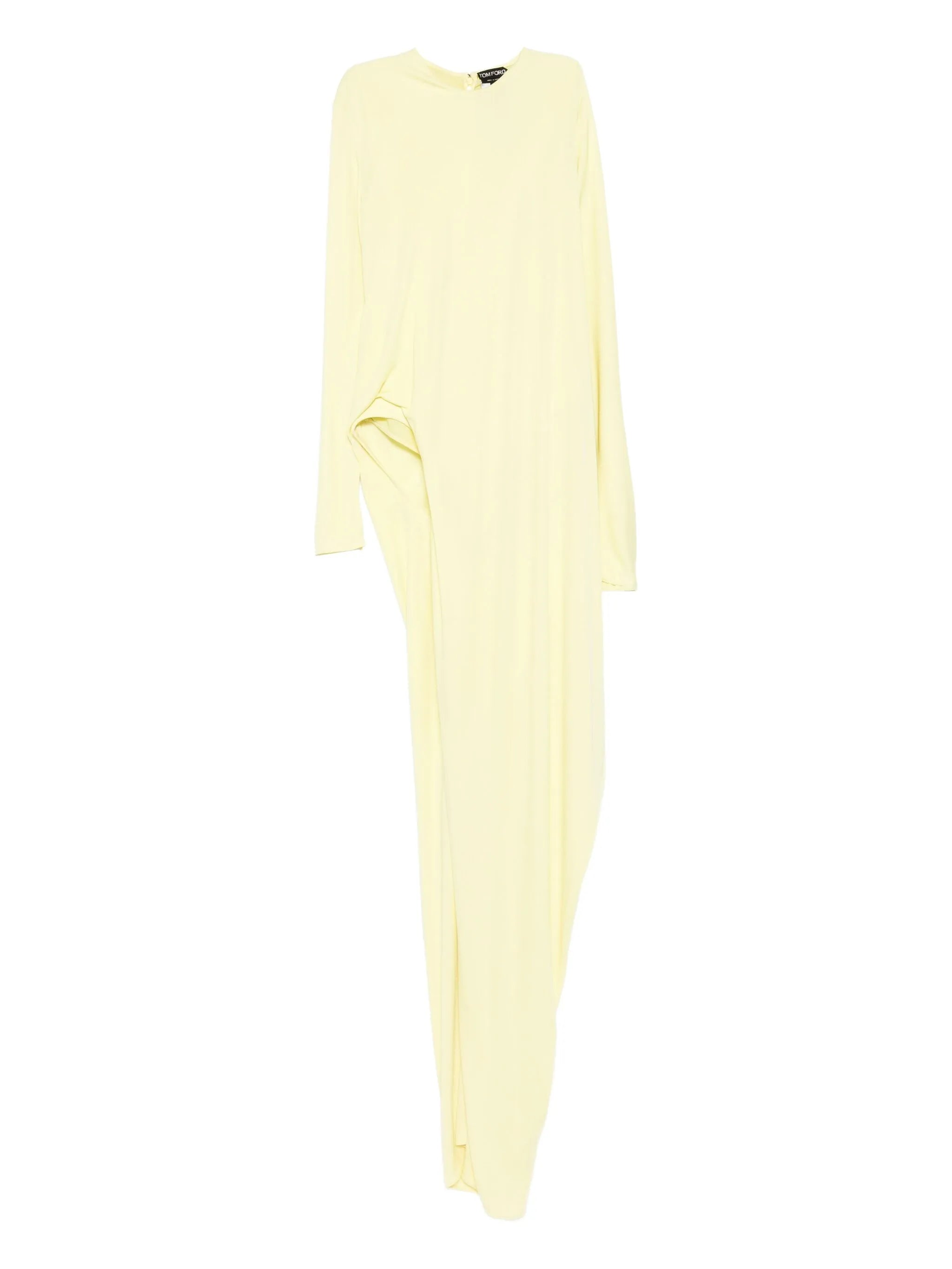 long-sleeve side-slit gown