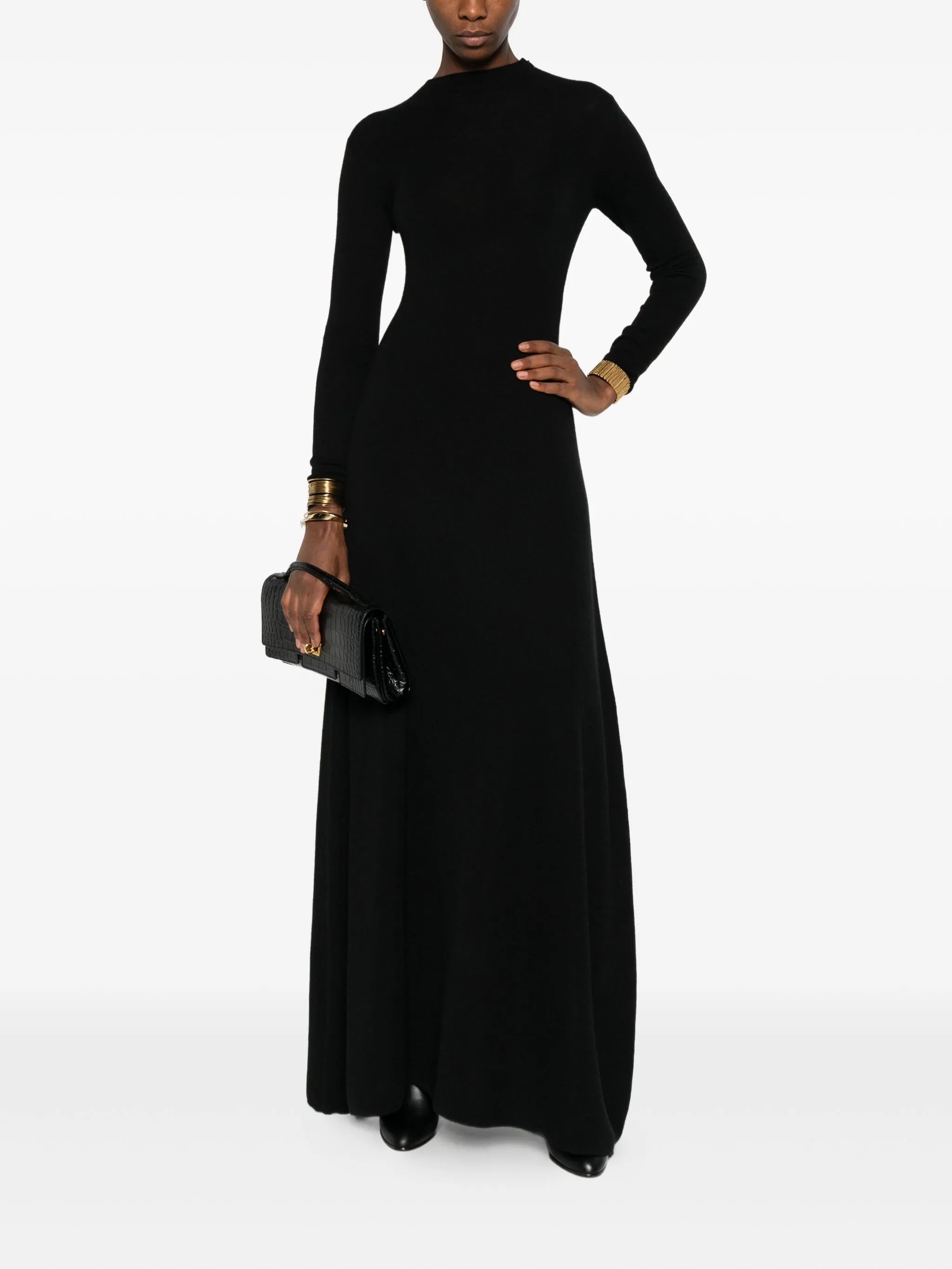 long-sleeve maxi dress