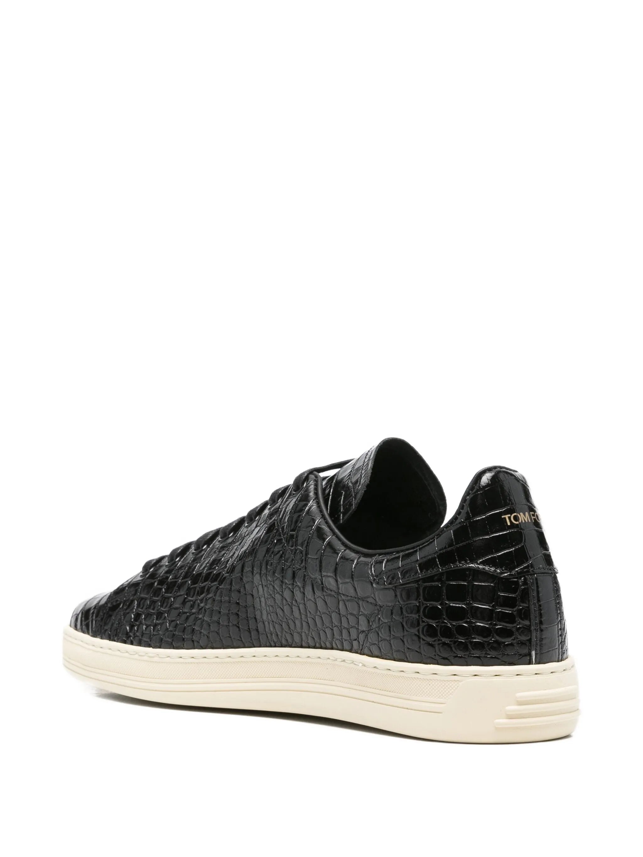 crocodile-embossed leather sneakers
