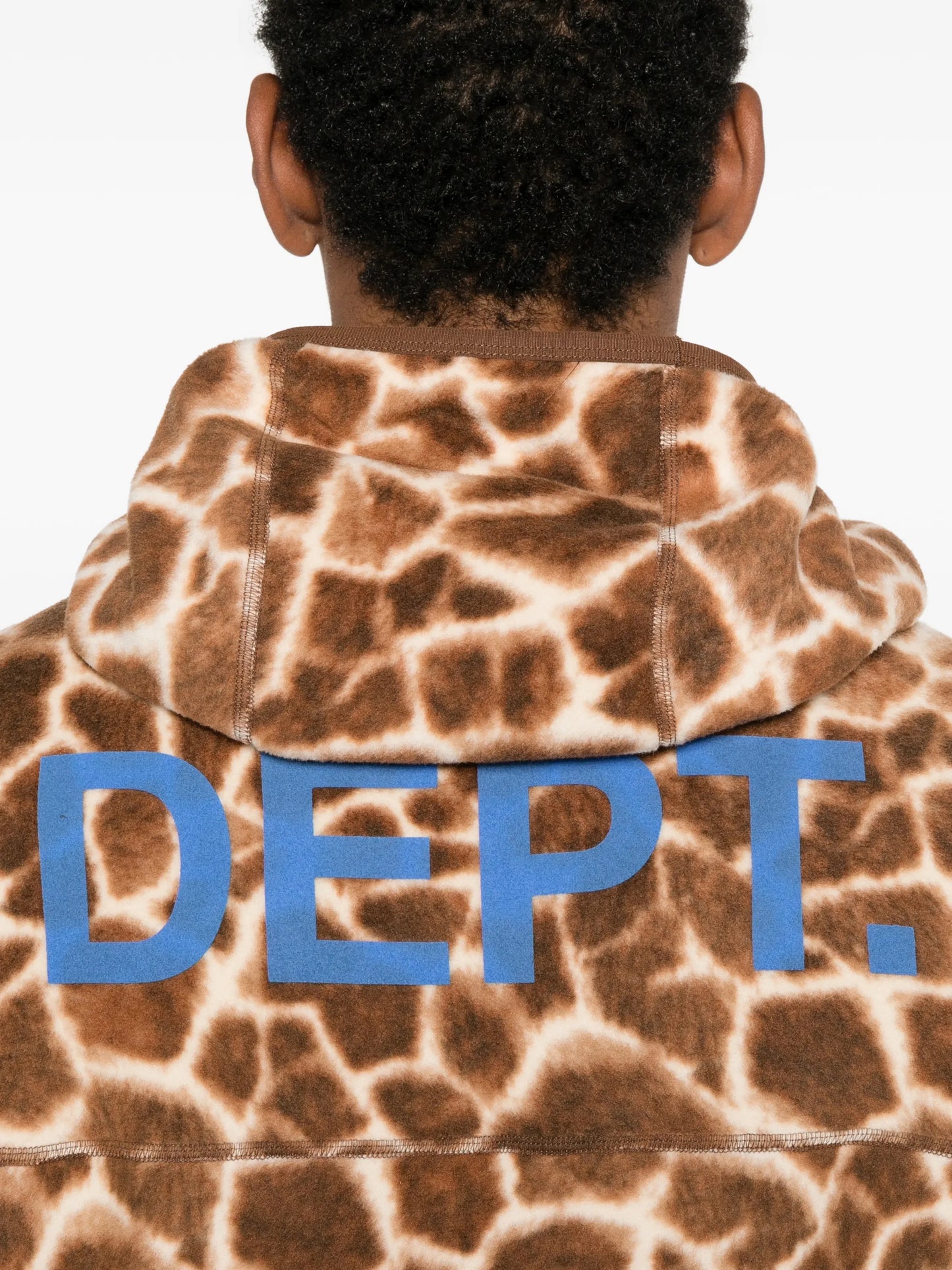 giraffe-print fleece hoodie