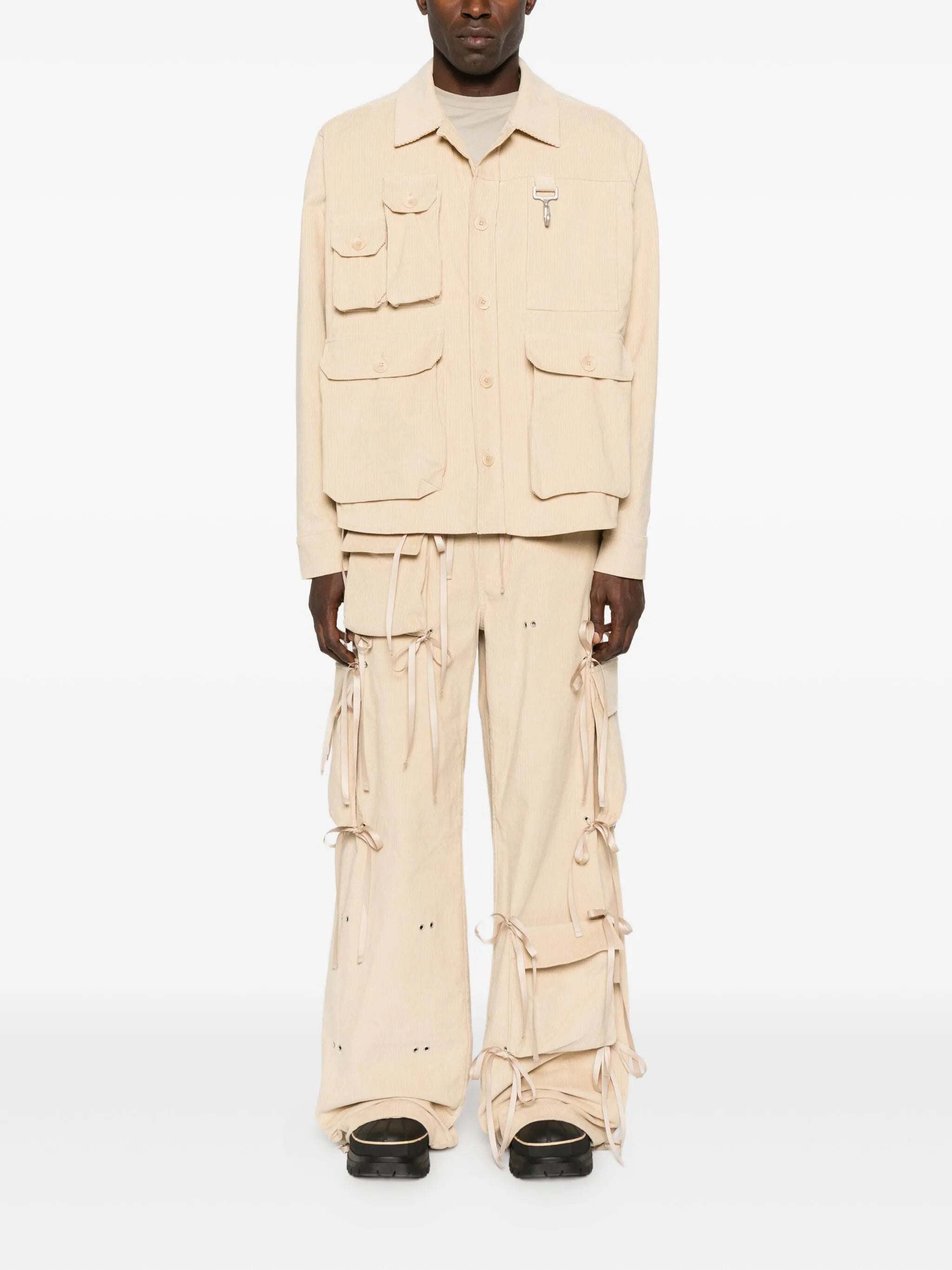 multi-pocket corduroy shirt jacket