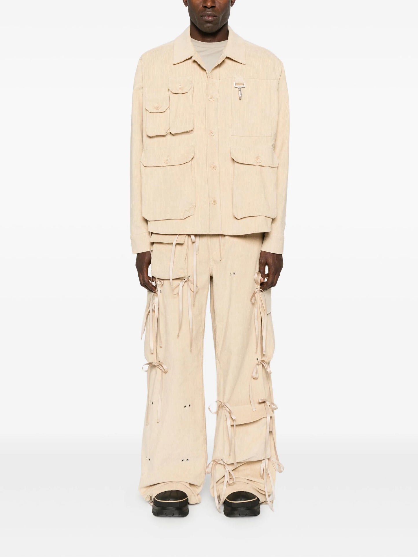 multi-pocket corduroy shirt jacket