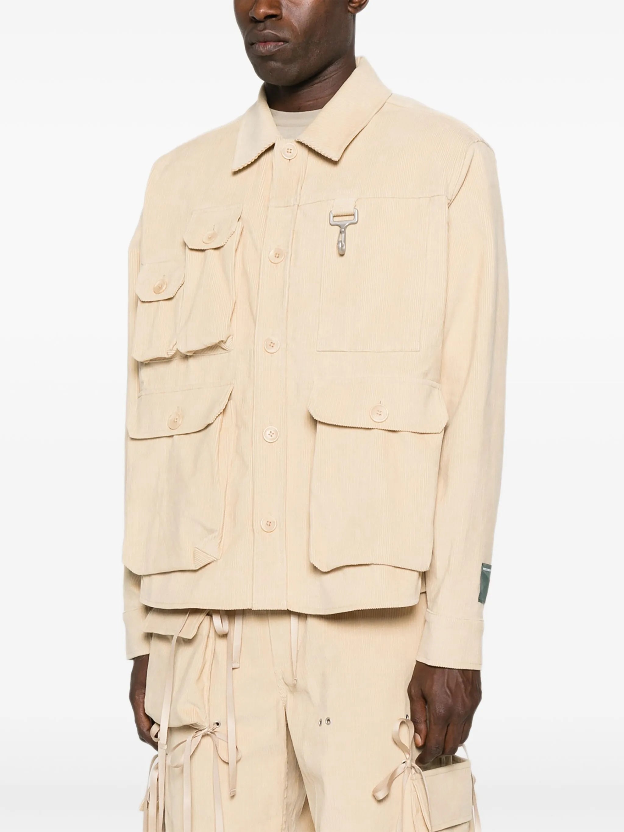 multi-pocket corduroy shirt jacket